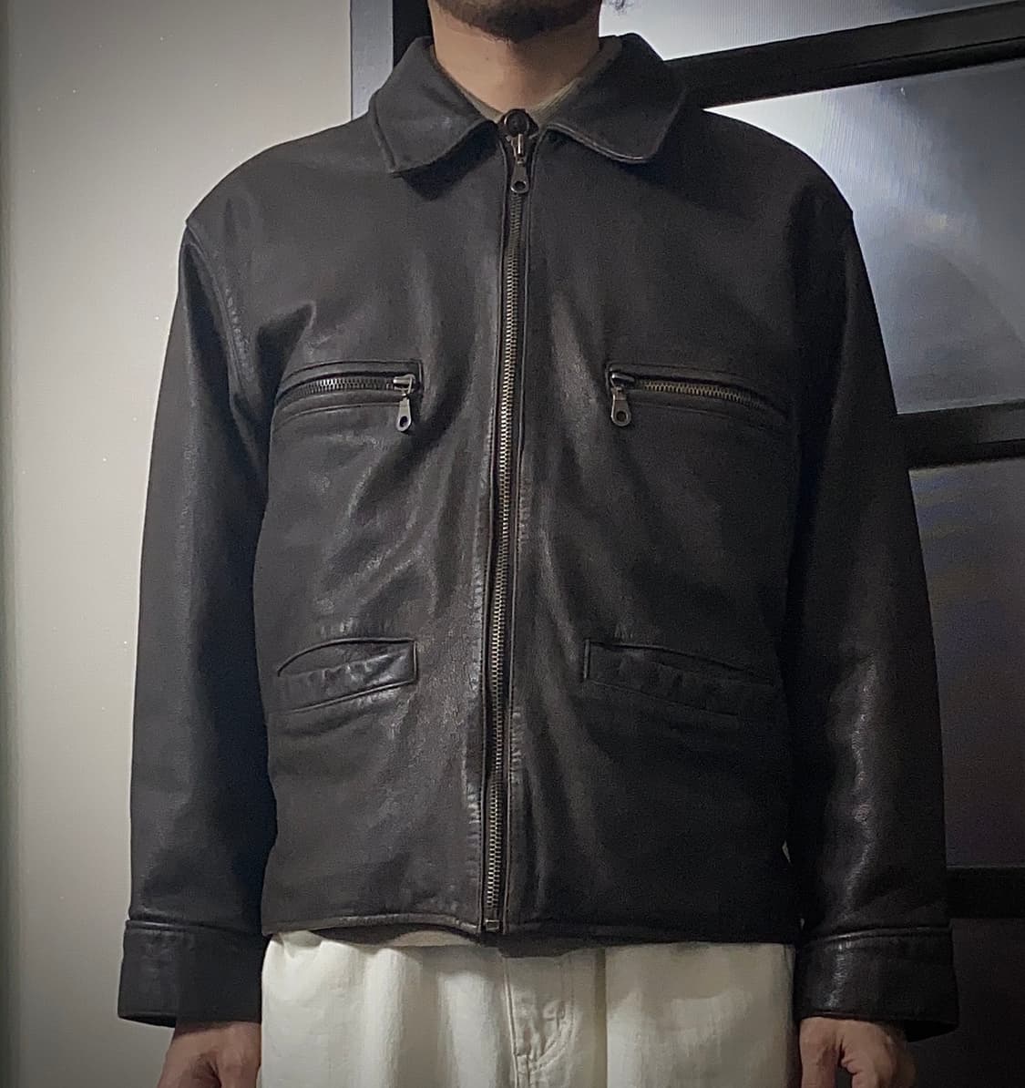 90s Lee 리 프리미엄 카우레더 rrl 아메카지 lvc소가죽 자켓 L 상품이미지4