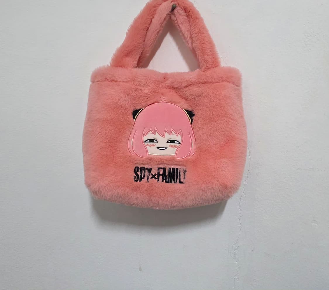 스파이패밀리  아냐  캐릭터 핑크 퍼토드백 22*20*10 택만뗀새거 상품이미지1