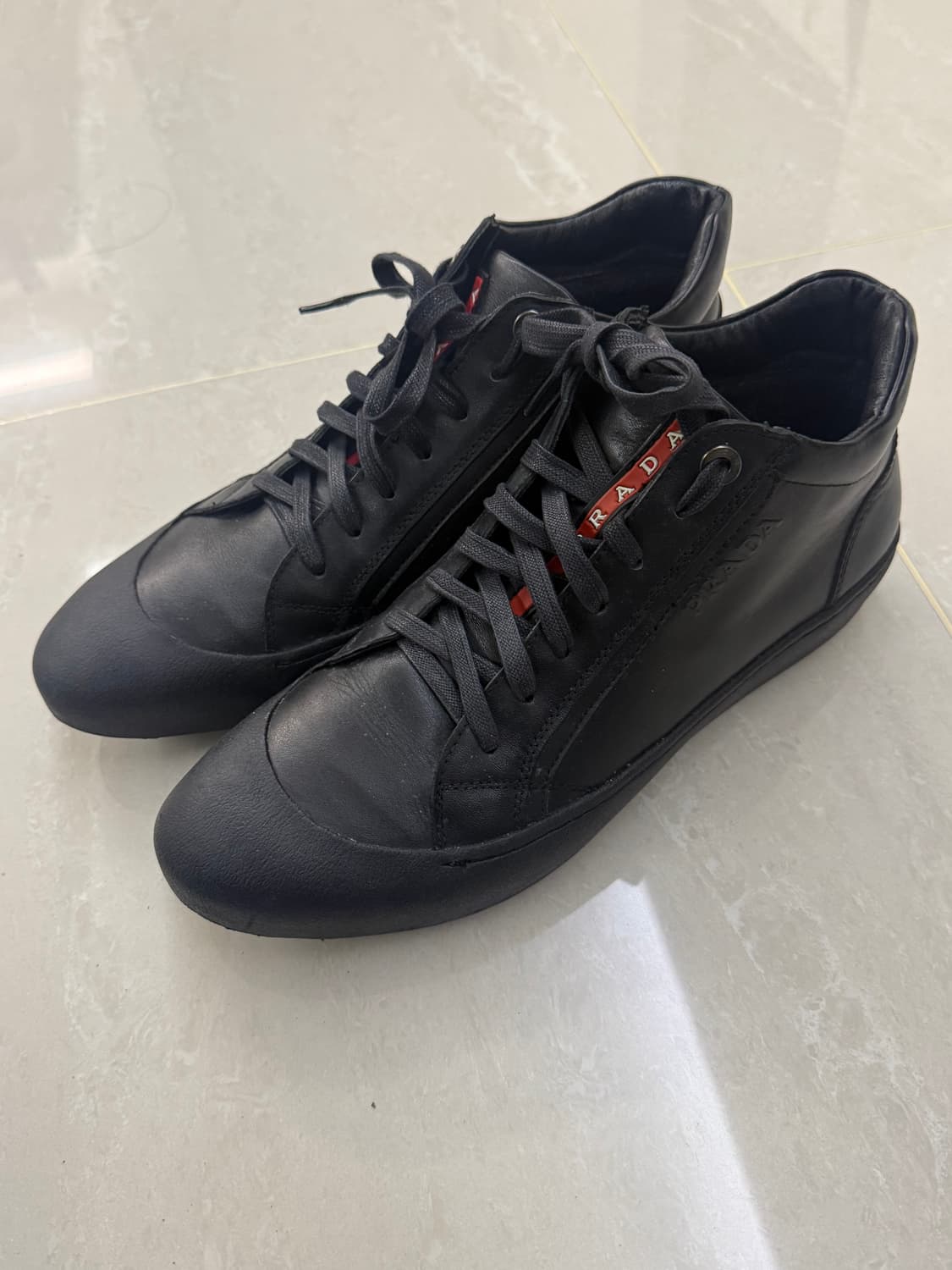 프라다 스포츠 레더 하이탑 스니커즈 상품이미지1