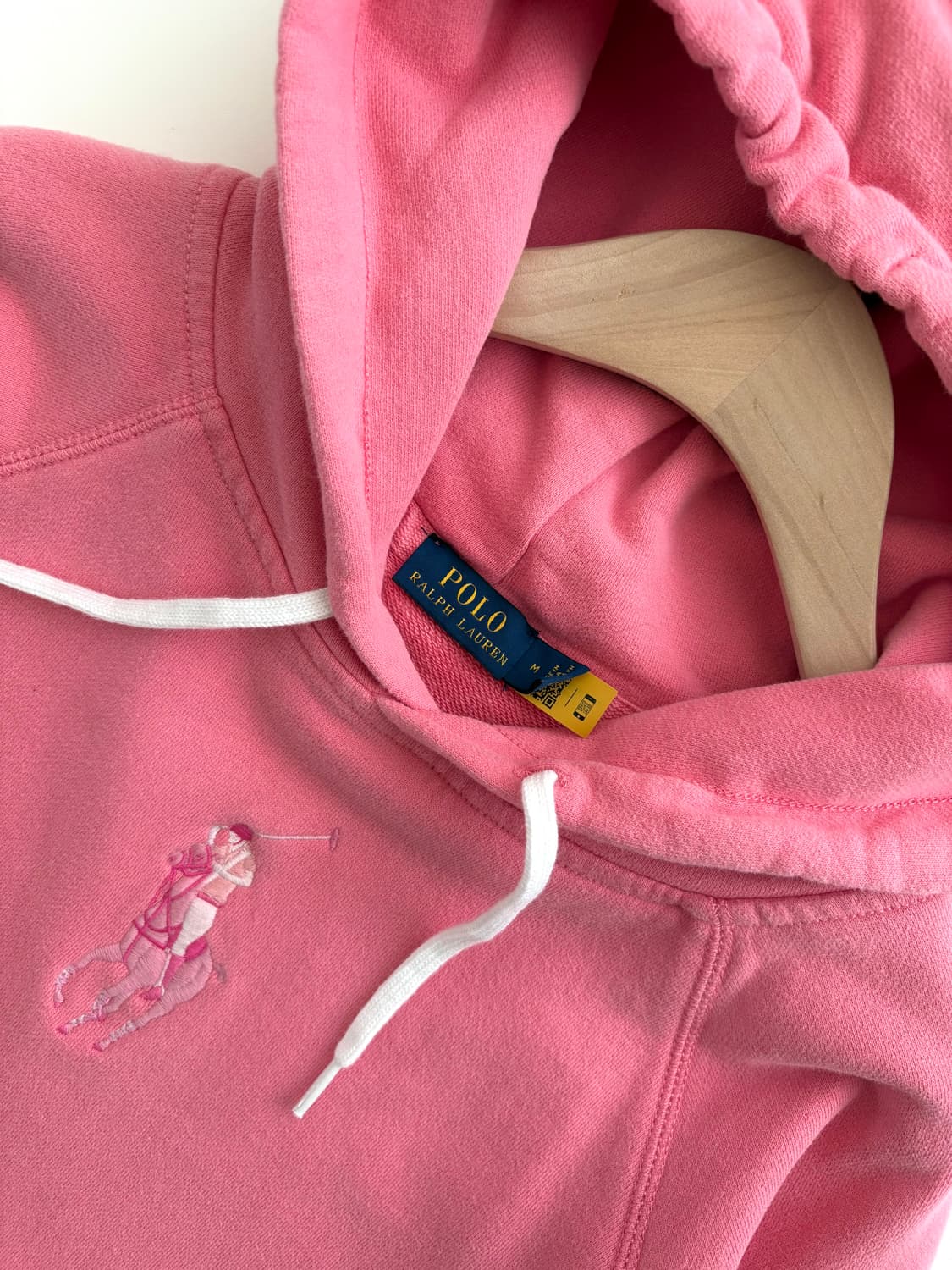Polo 폴로 랄프로렌 QR신형 빅포니 핑크컬러 후드티 상품이미지5