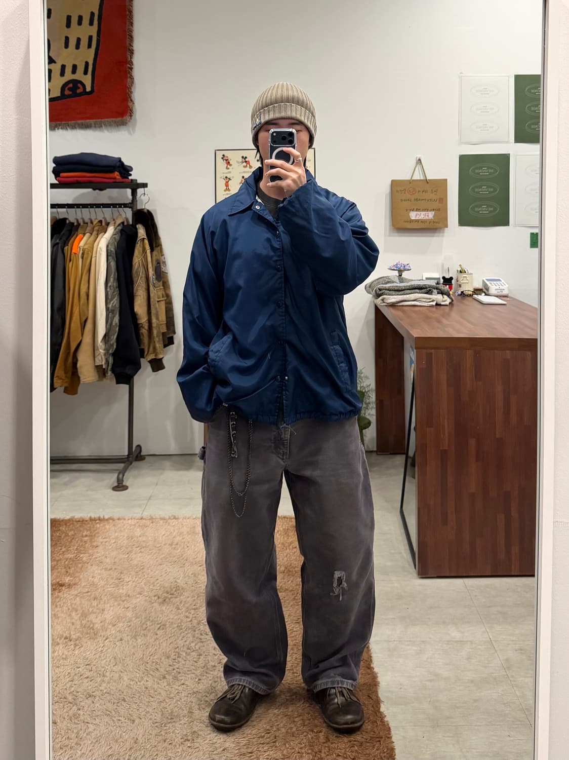 80-90s Sears 시어스 빈티지 새틴 코치 자켓 상품이미지2