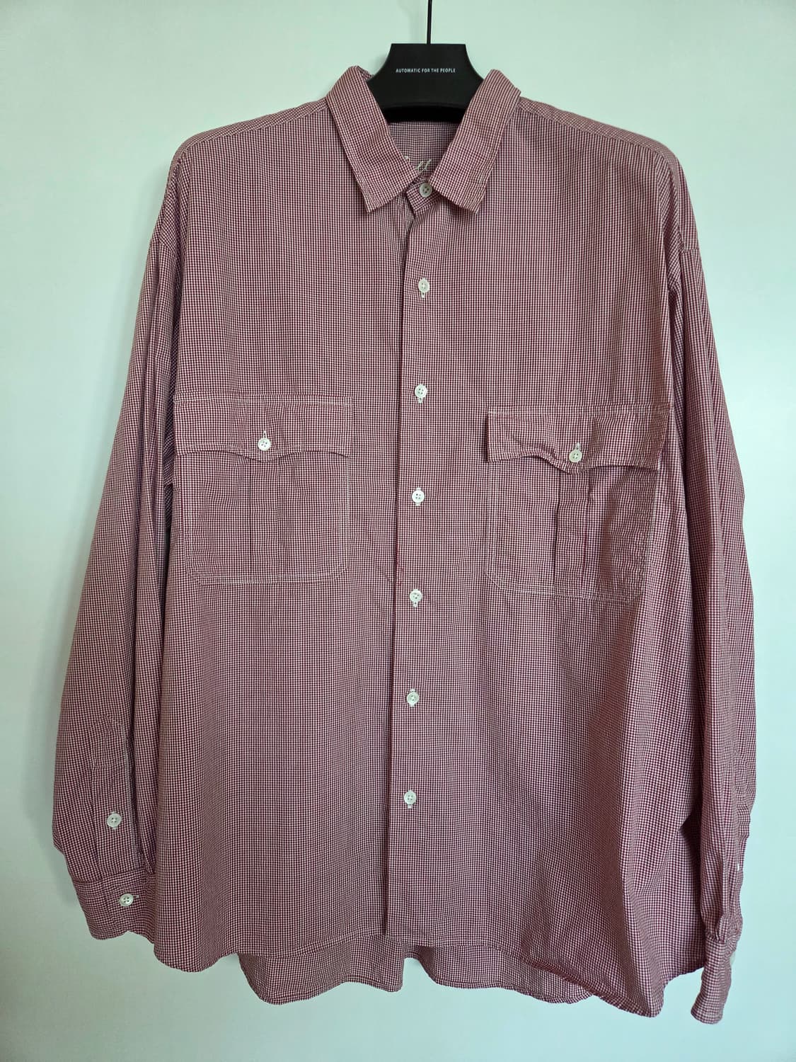 포터클래식 롤업 뉴 깅엄 체크셔츠 레드 상품이미지1