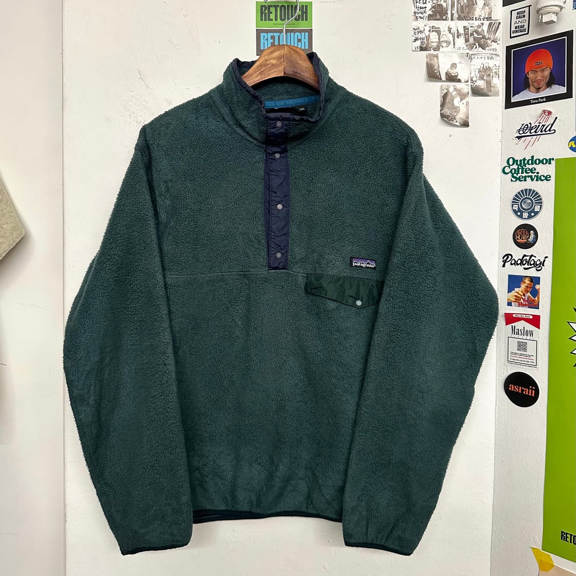 90‘s 파타고니아 신칠라 스냅티 ’딥그린/네이비‘ 상품이미지1