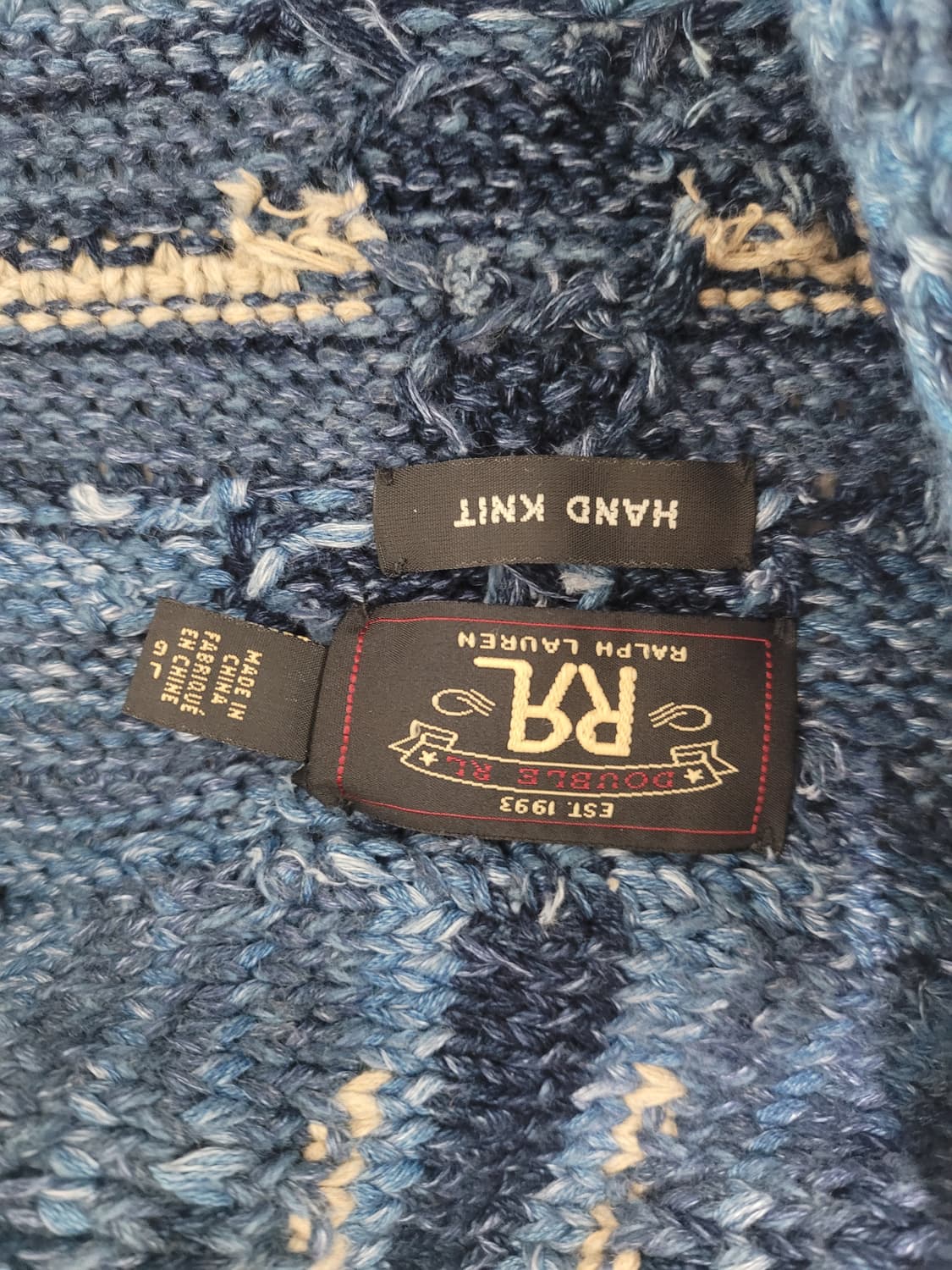 더블알엘(RRL) 숄 칼라 핸드니트 가디건(벨트) 상품이미지3