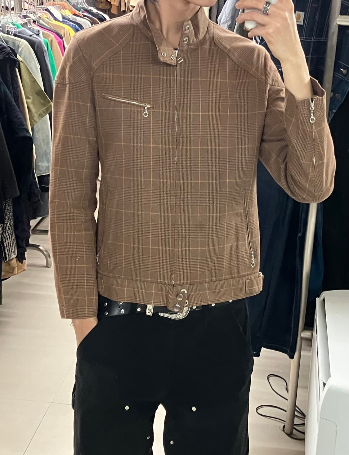 VTG 빈티지 체크 자켓 M 상품이미지5