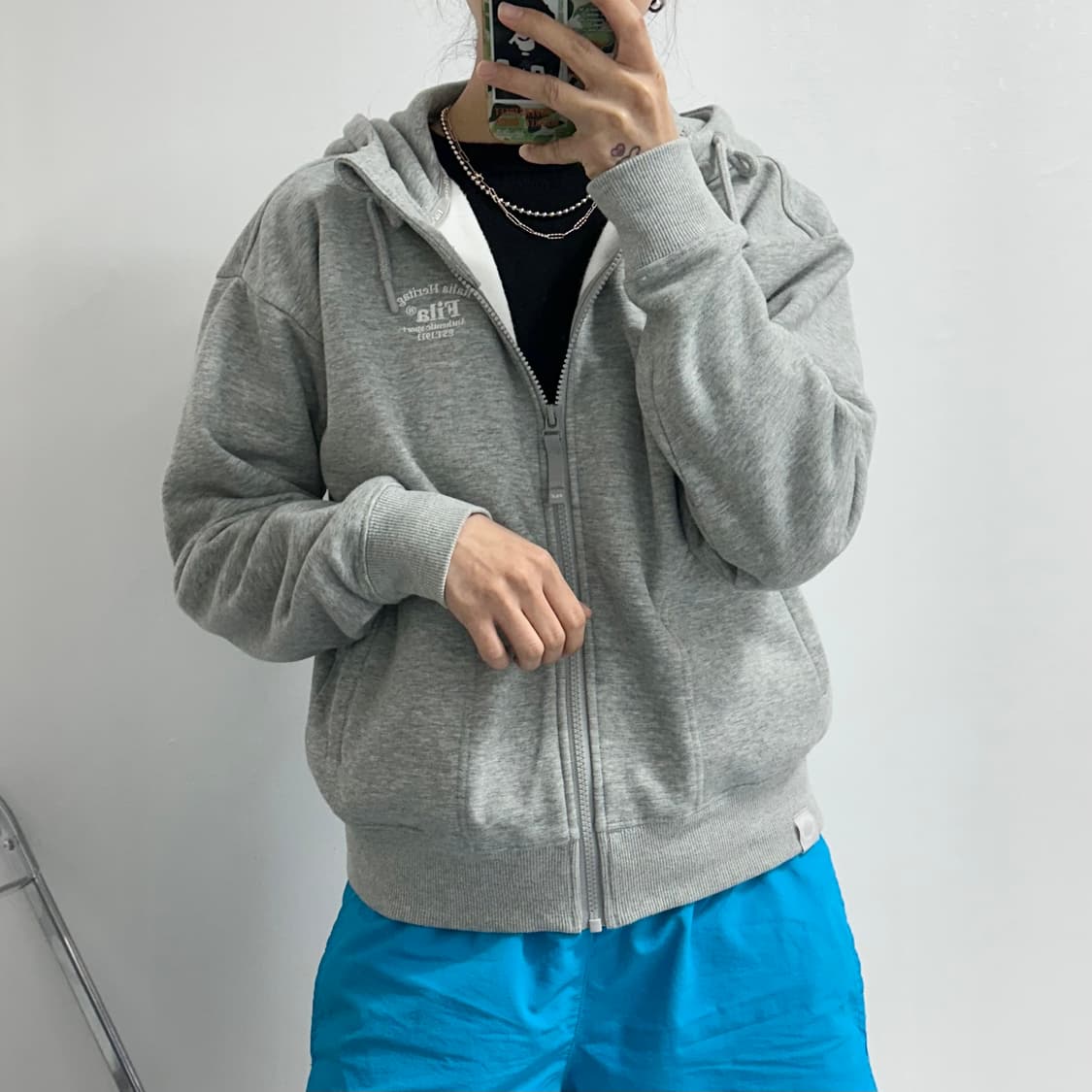 휠라 이탈리아 기모 후드집업 상품이미지2