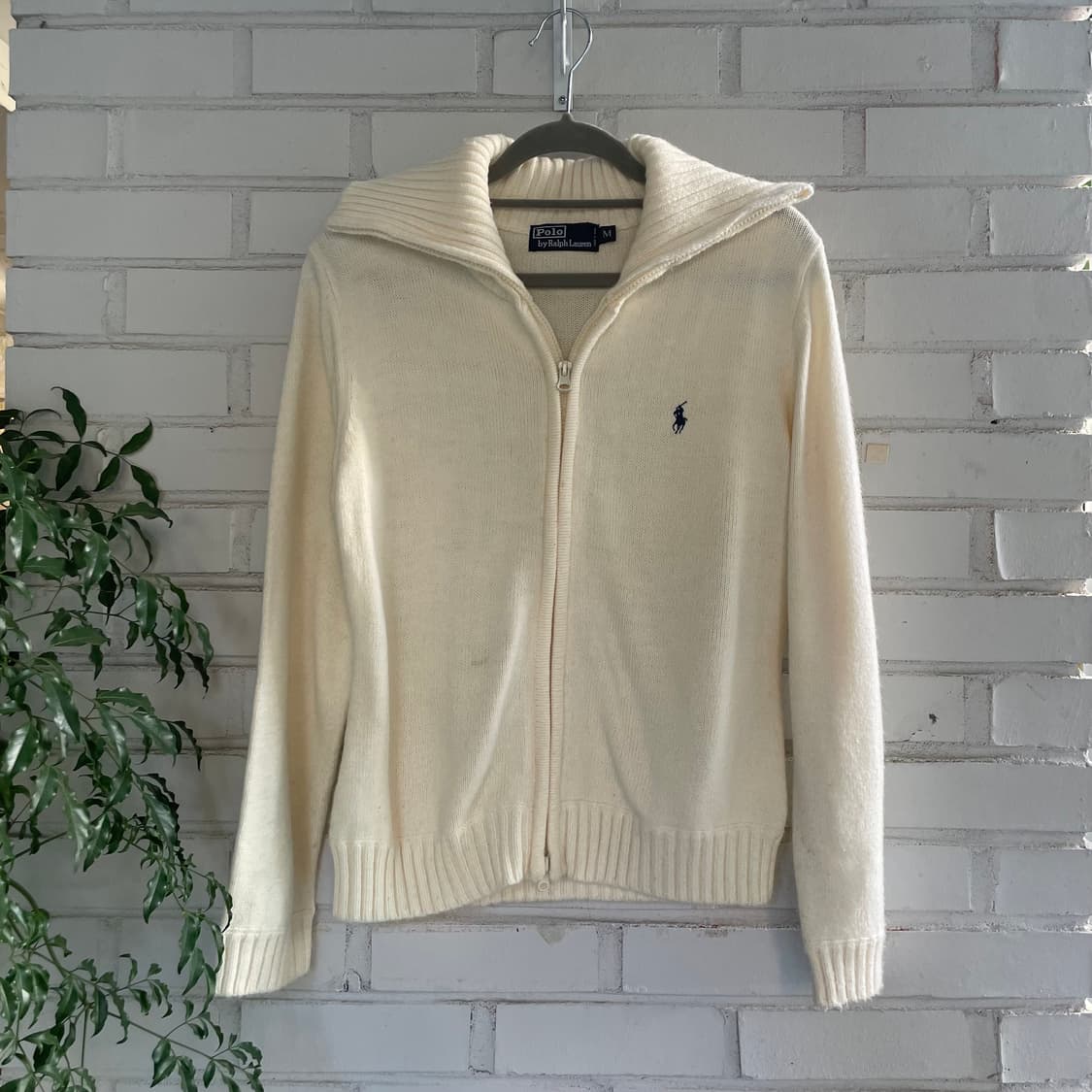 폴로 랄프로렌 아이보리 니트 집업 상품이미지1
