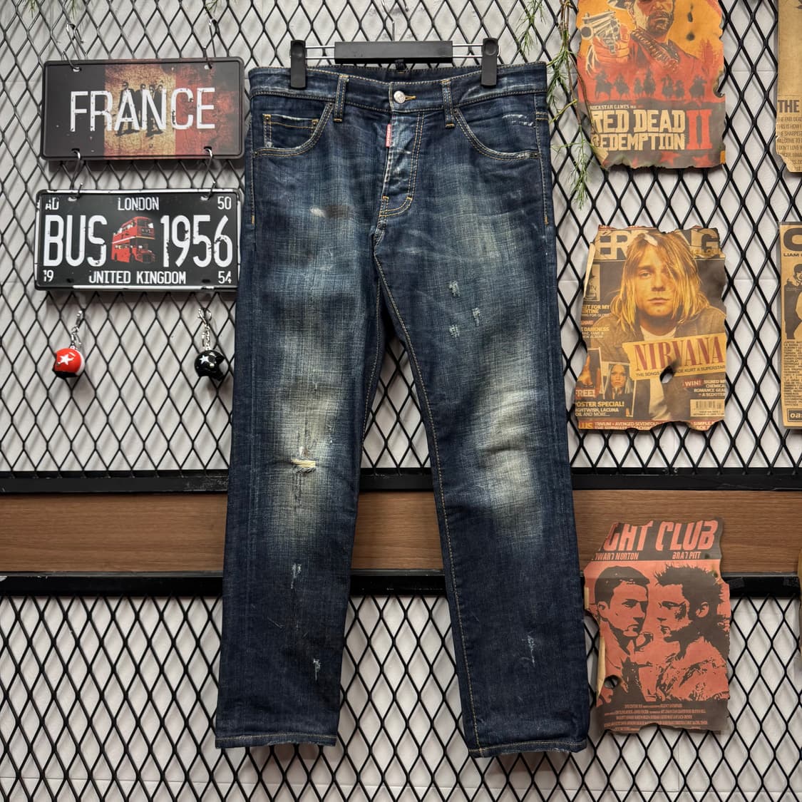 디스퀘어드2 디스트로이드 슬림 진 후면 패치 포인트 진청 상품이미지2