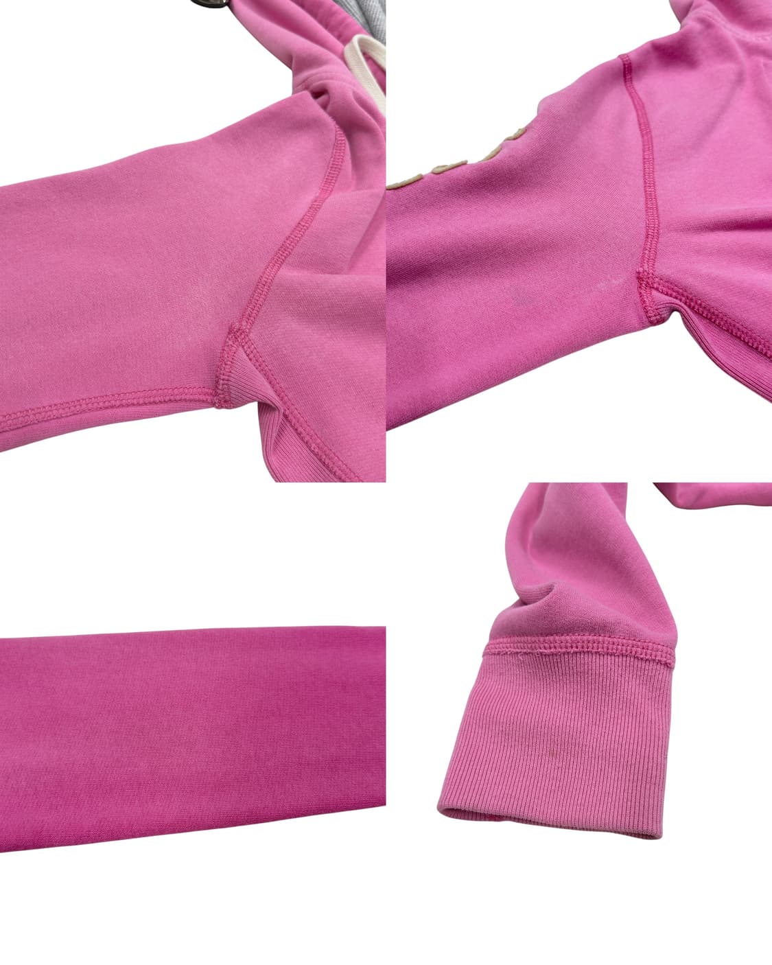 아베크롬비 빈티지 스펠로고 딱붙핏 Y2K 후드집업 자켓 핑크 M 상품이미지6