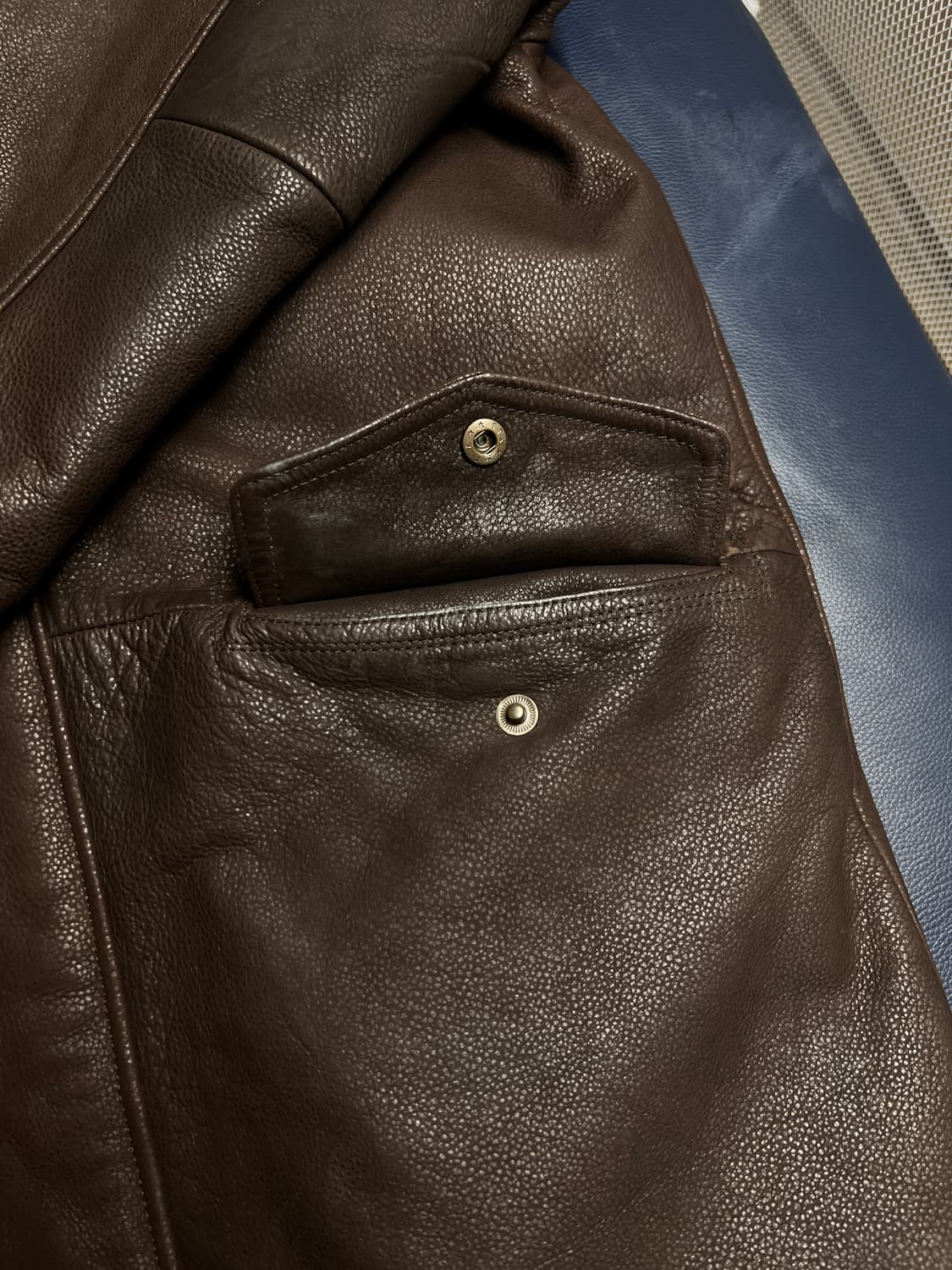 [Vintage] 런던 빈티지 리얼 레더 스탠드 칼라 하프 자켓 (S) 상품이미지7