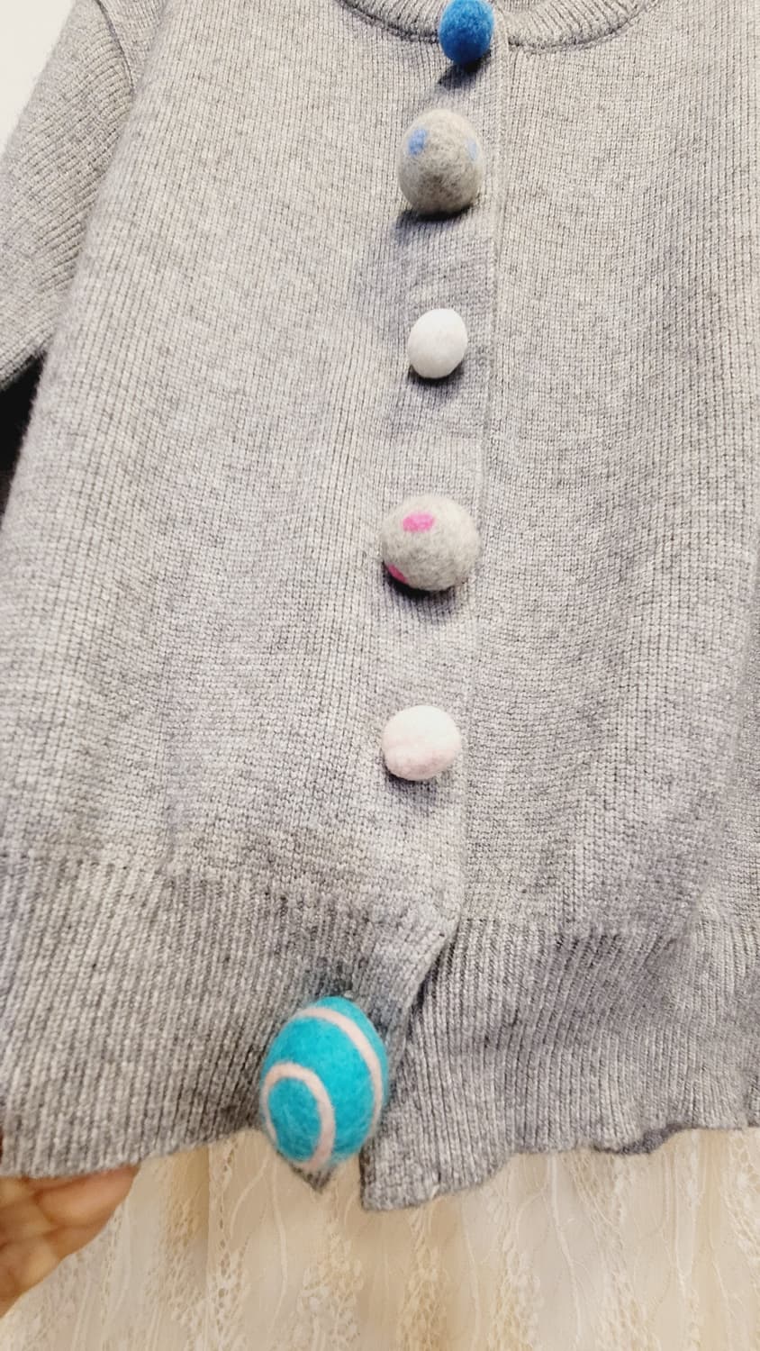 폼폼 가디건. 리버시블 레이스. 니트스커트 상품이미지2