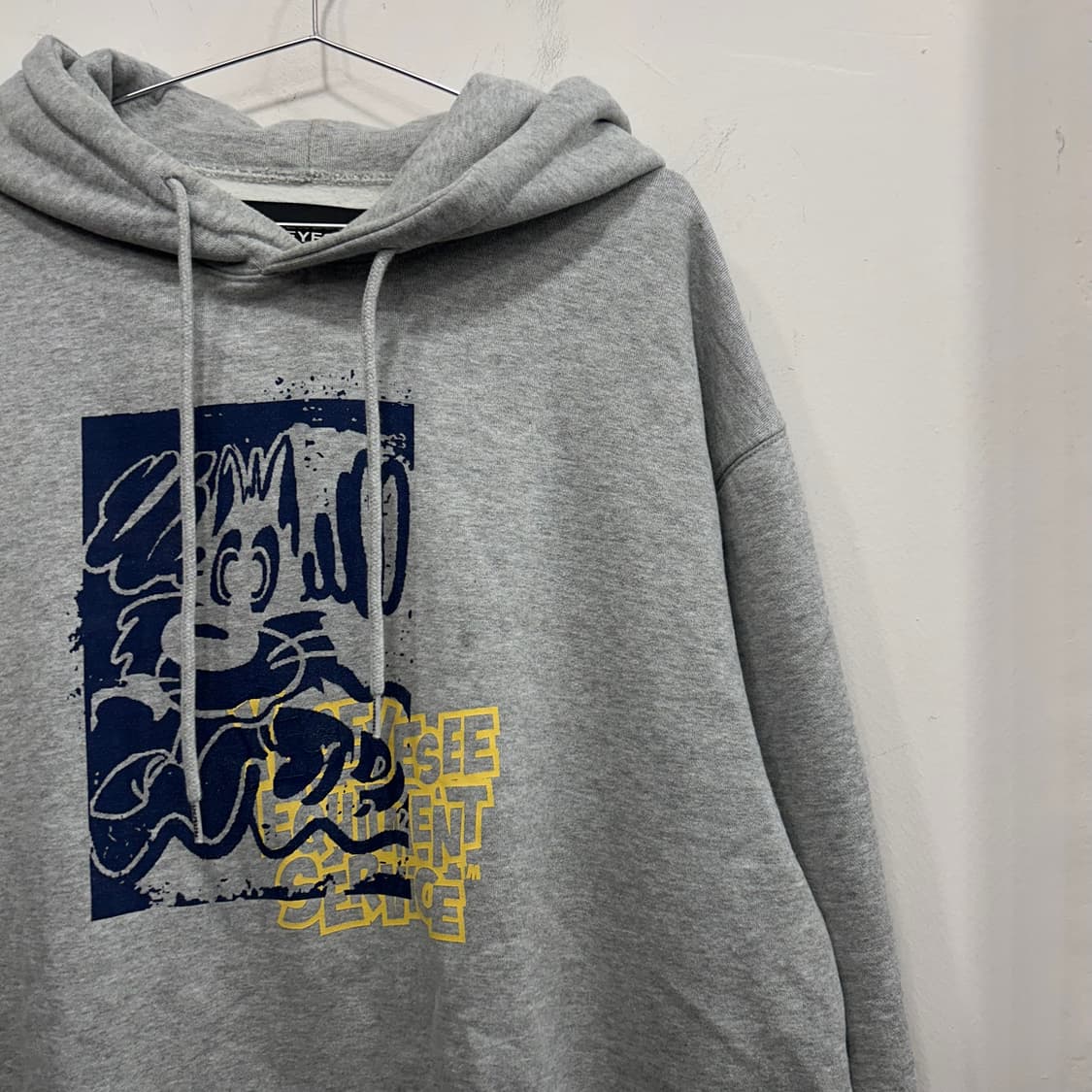 예스아이씨 울프 프린팅 오버핏 코튼 후드티 상품이미지1