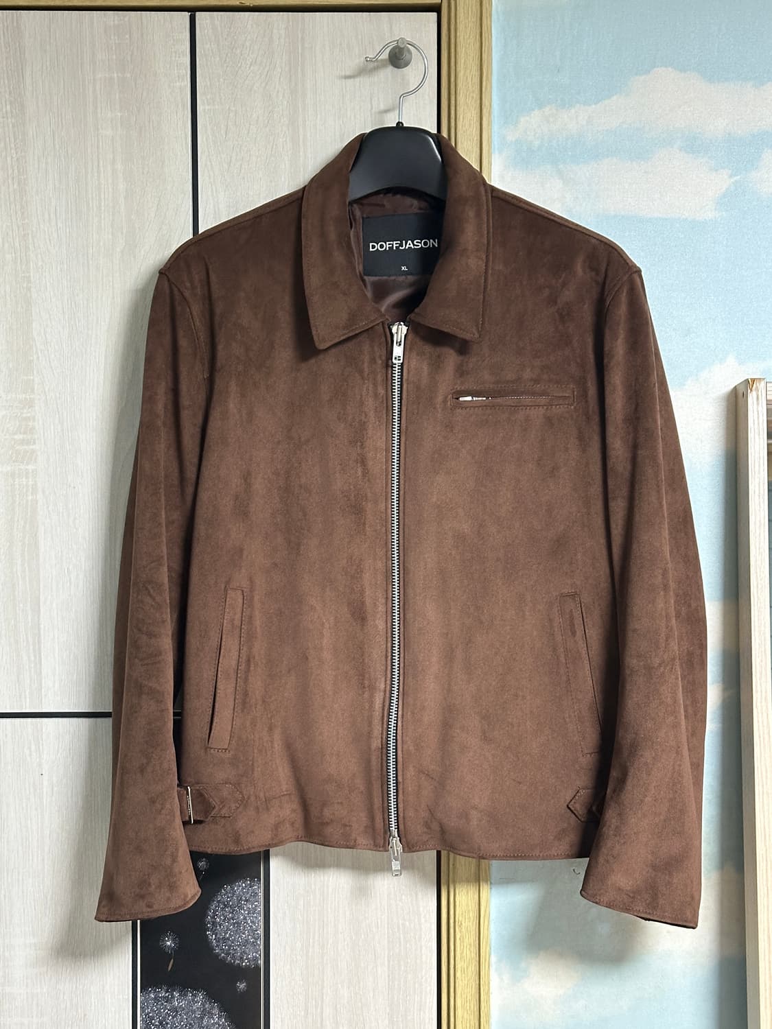 (XL) 도프제이슨 풀업 스웨이드 클래식 싱글 자켓 모카 상품이미지2