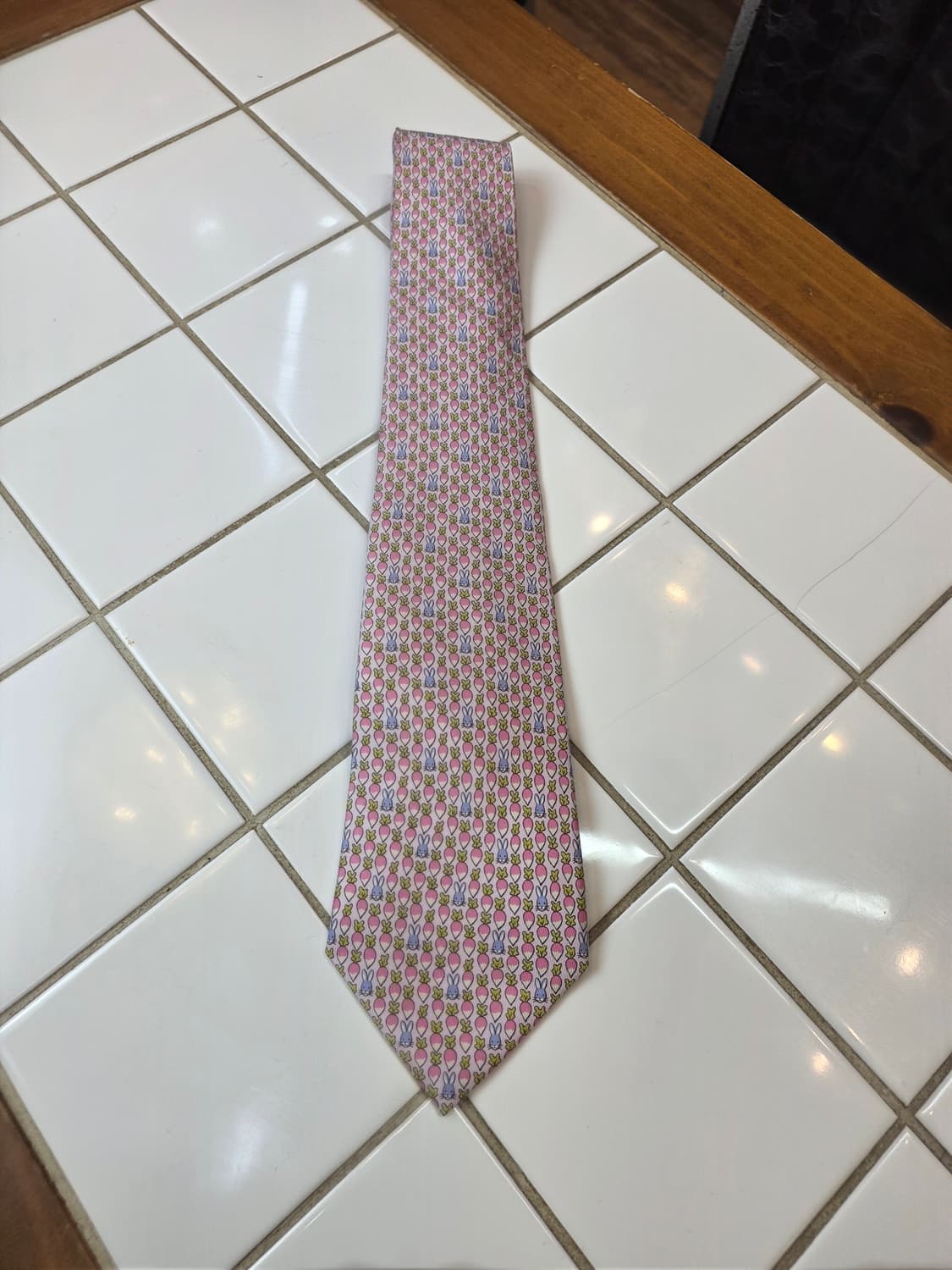 HERMES  토끼 핑크 실크넥타이 상품이미지1