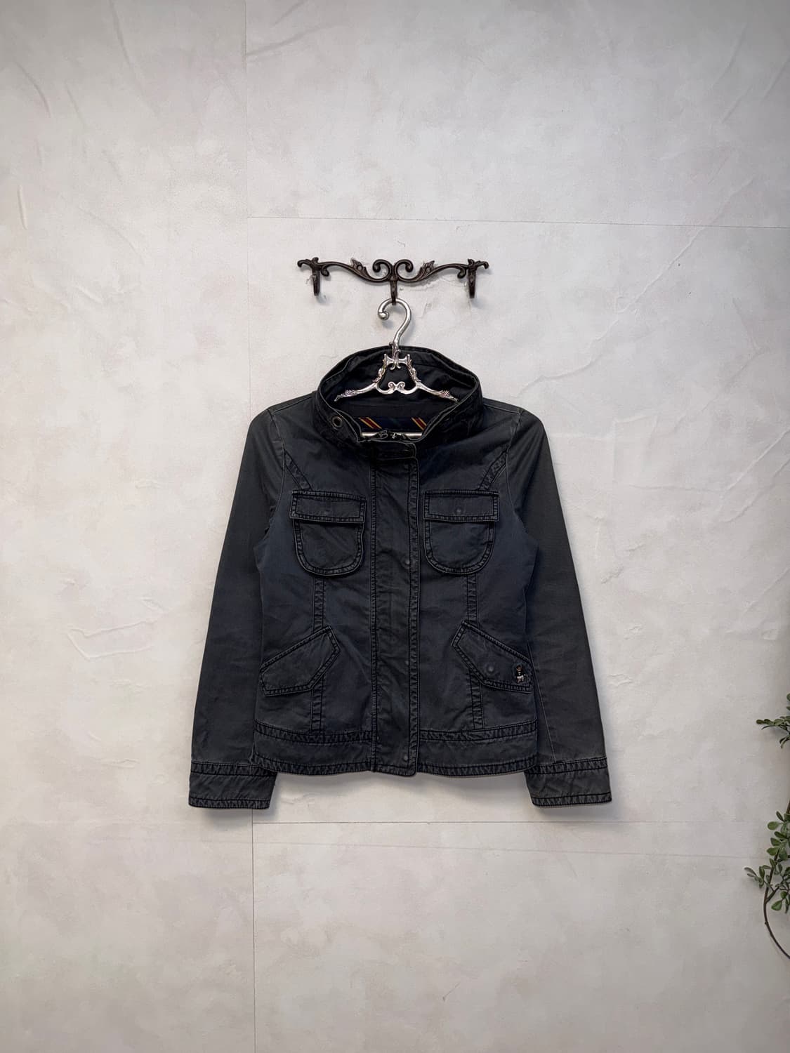 Washing black high neck back strap jk 상품이미지1