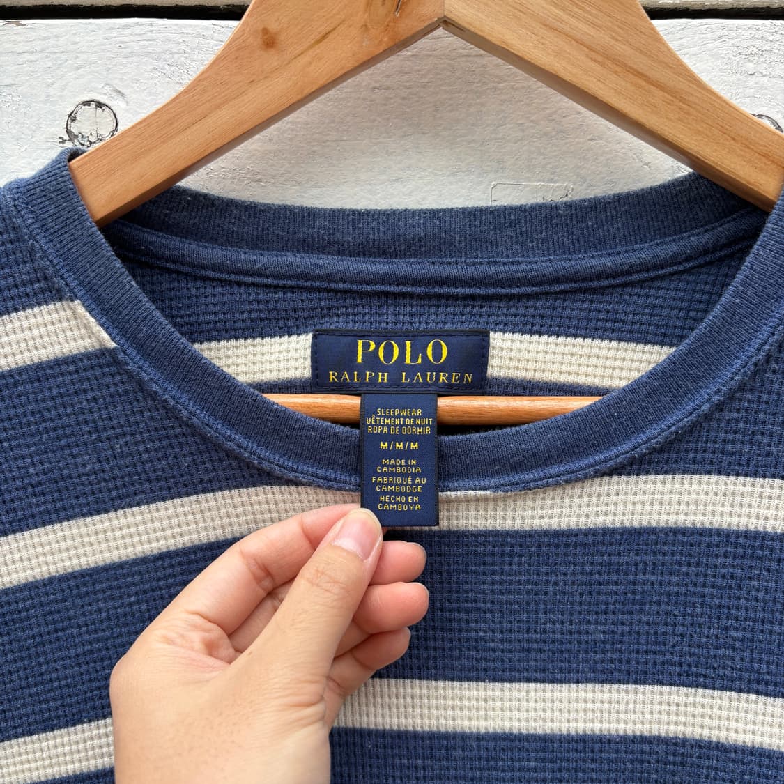 Polo 폴로 스트라이프 긴팔 와플 티셔츠 상품이미지5