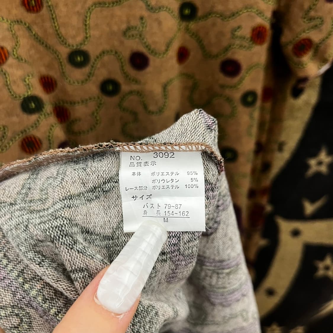 빈티지 오리엔탈 히피 갸루 레이스 단추패턴 반팔티 K0087 상품이미지6