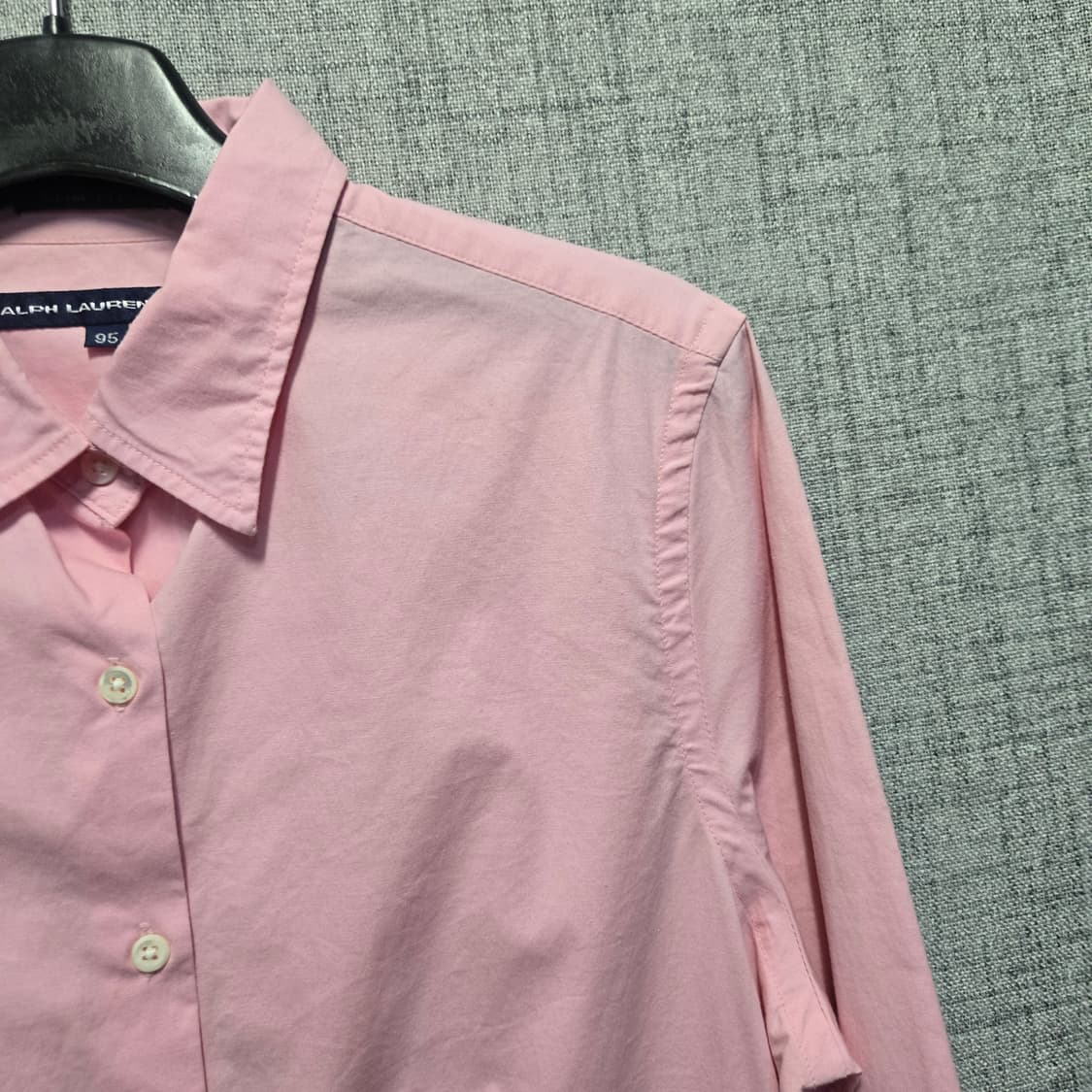 랄프로렌스포츠  슬림핏 핑크 셔츠 긴팔 여성  상품이미지3