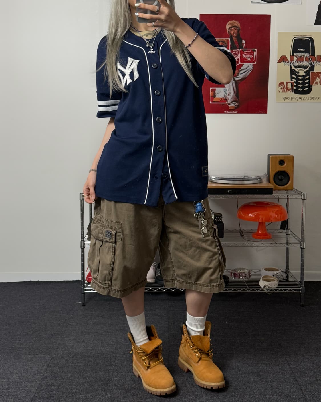 MLB 00s 뉴욕 양키즈 베이스볼 네이비 져지 상품이미지4
