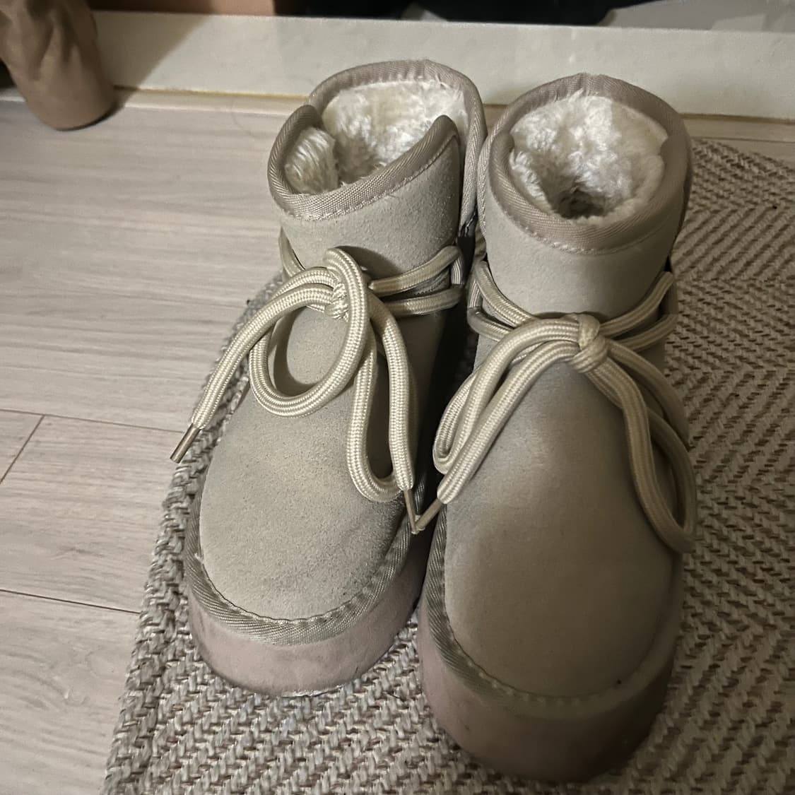 보솜 리본 베이지그레이 어그부츠 230 상품이미지3