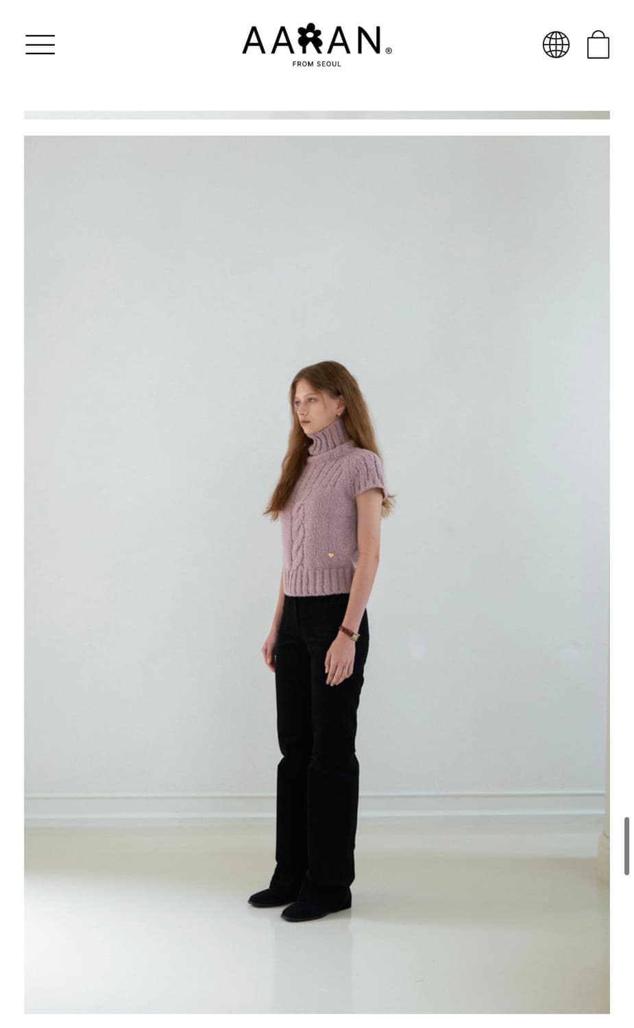 aaran(어랜) 트위스트 터틀넥 니트 상품이미지3