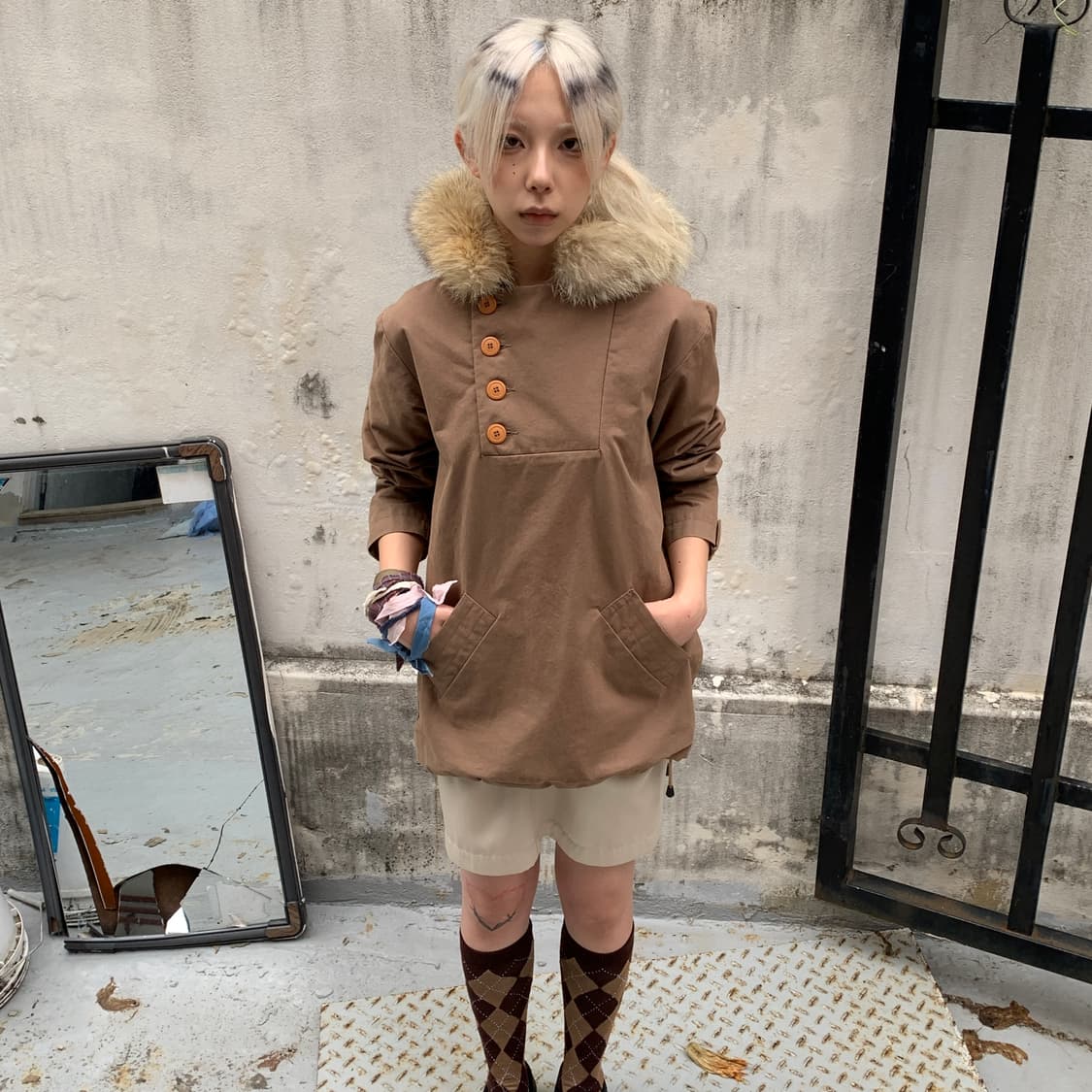 00's A.P.C 아페쎄 밀리터리 퍼 빅 후드 풀오버 자켓 상품이미지1