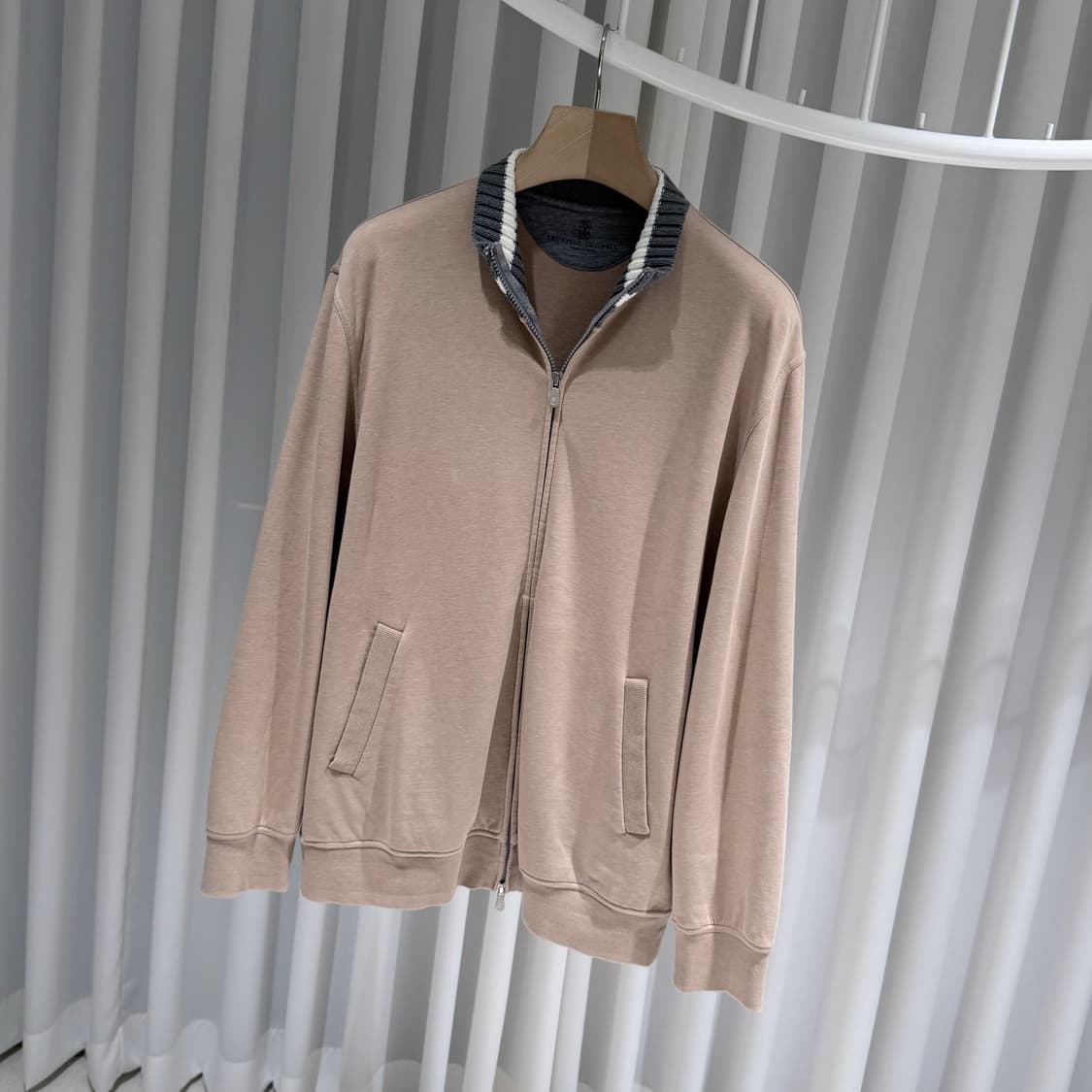 (A+/L) / 브루넬로쿠치넬리 하이넥 집업 니트 블루종 자켓 베이지 상품이미지2