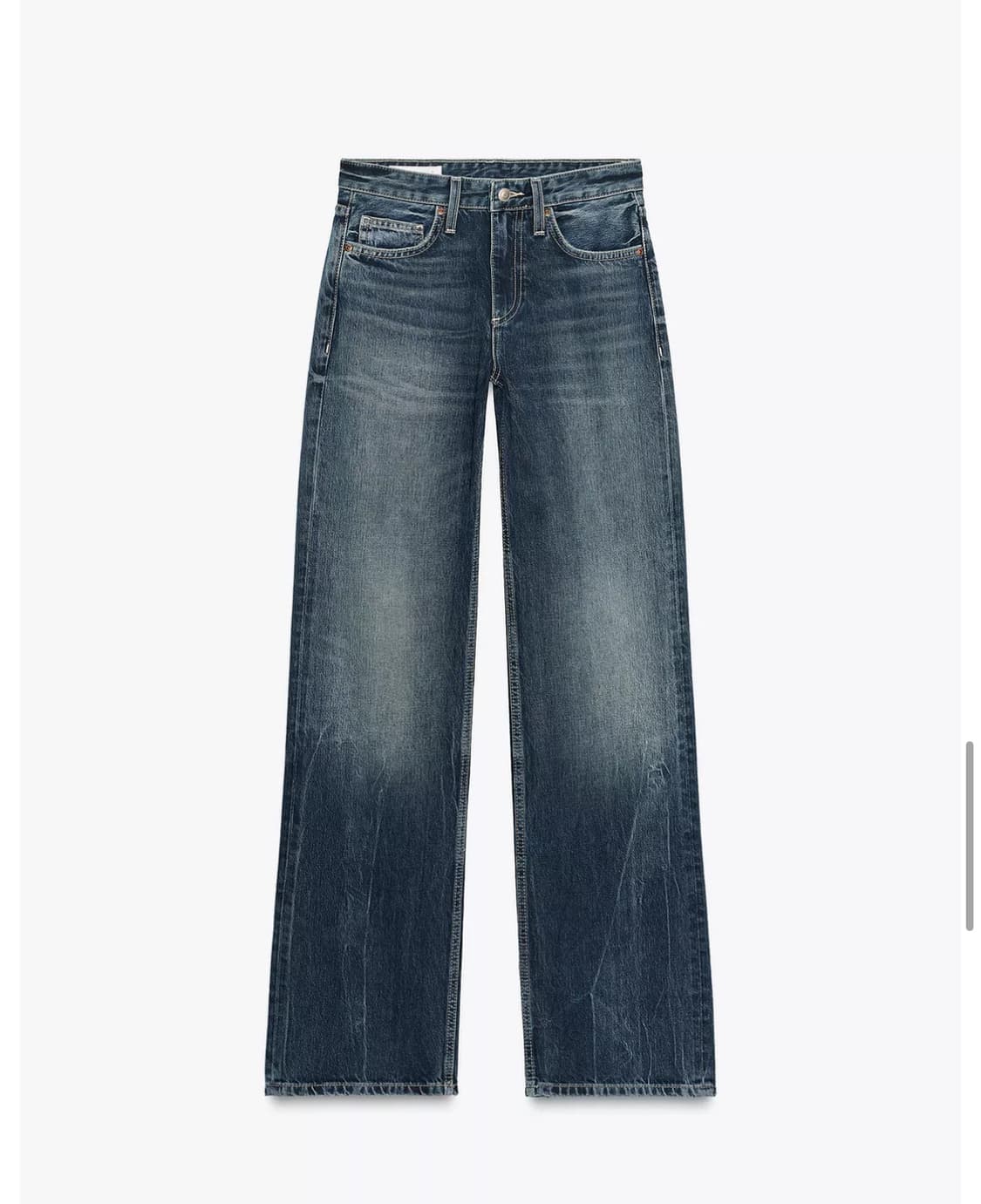 자라 로우라이즈 와이드레그 진 진청 데님 청바지 상품이미지3