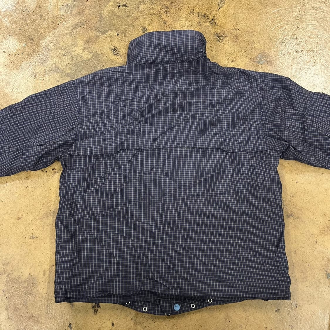 [정품/M] 울리치 네이비 체크 패턴 바람막이 자켓 b13 상품이미지4