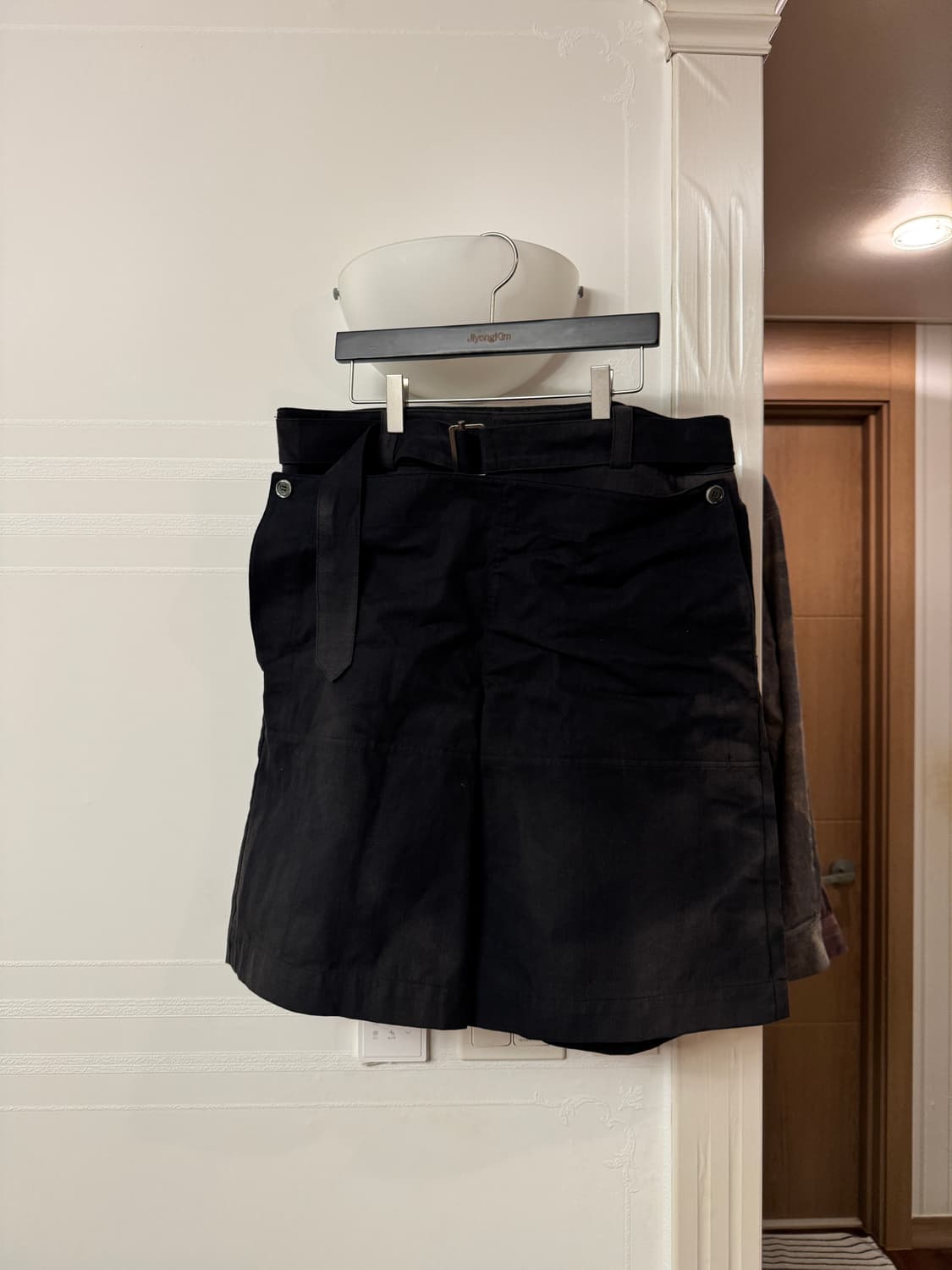 지용킴 25SS 더블 프론트 쇼츠 블랙 상품이미지2