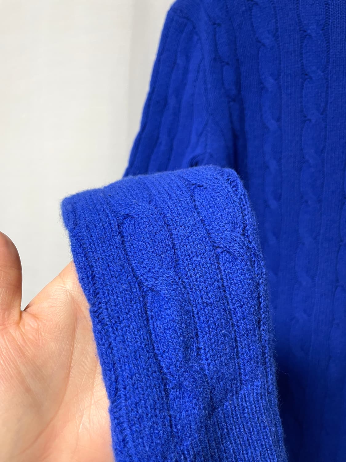 폴로 랄프로렌 여성 메리노 울 캐시미어 케이블 꽈배기 니트 _ 코발트블루 상품이미지8