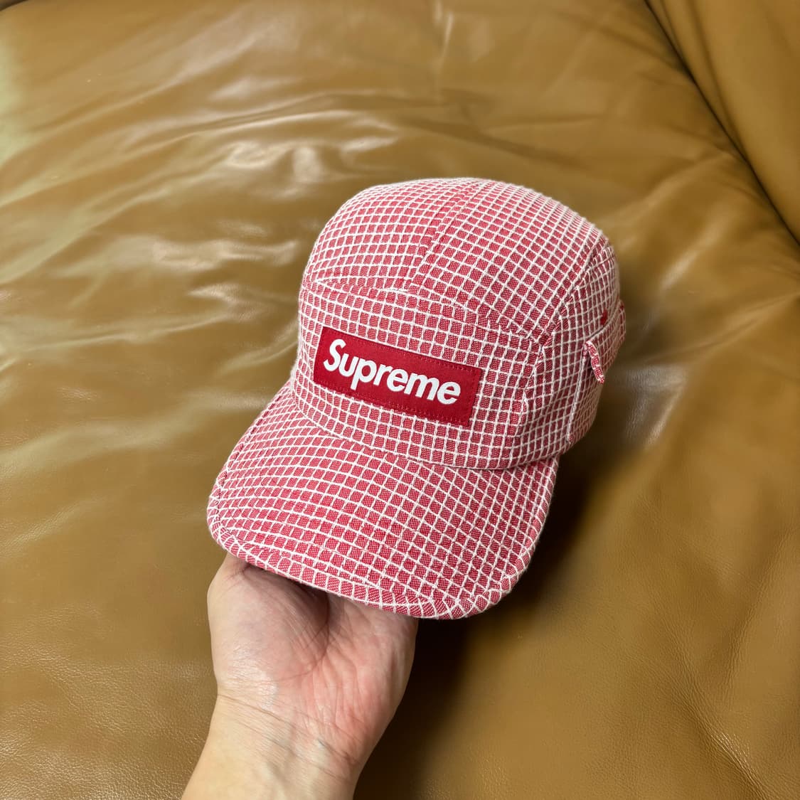 Supreme 슈프림 그리드 레드 캠프캡 모자 (Grid Red) 상품이미지2
