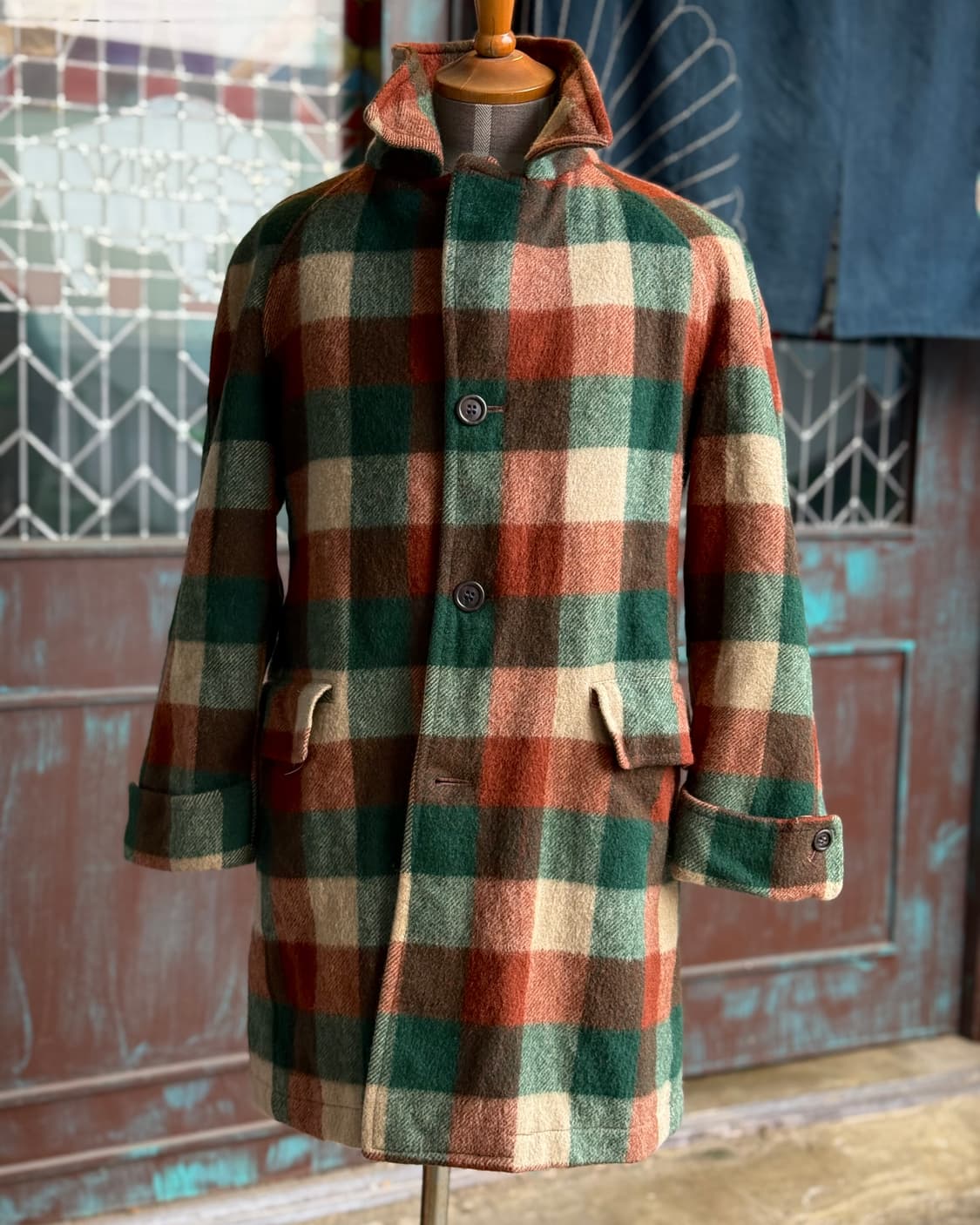 90‘s Winbull 울 체크 싱글코트 M 상품이미지8