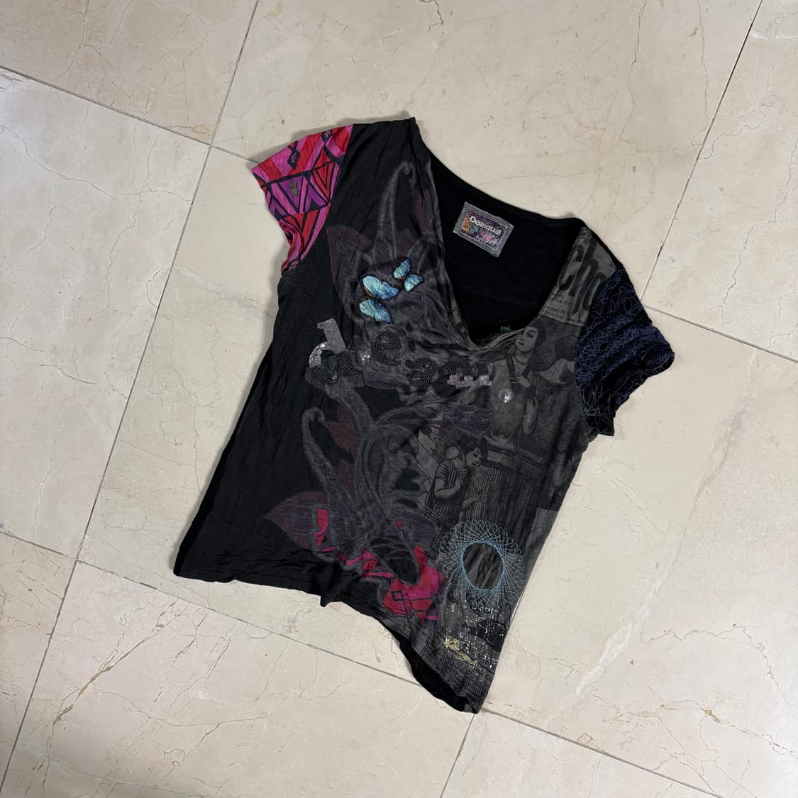 Desigual Asymmetrical Graphic Tee 상품이미지6