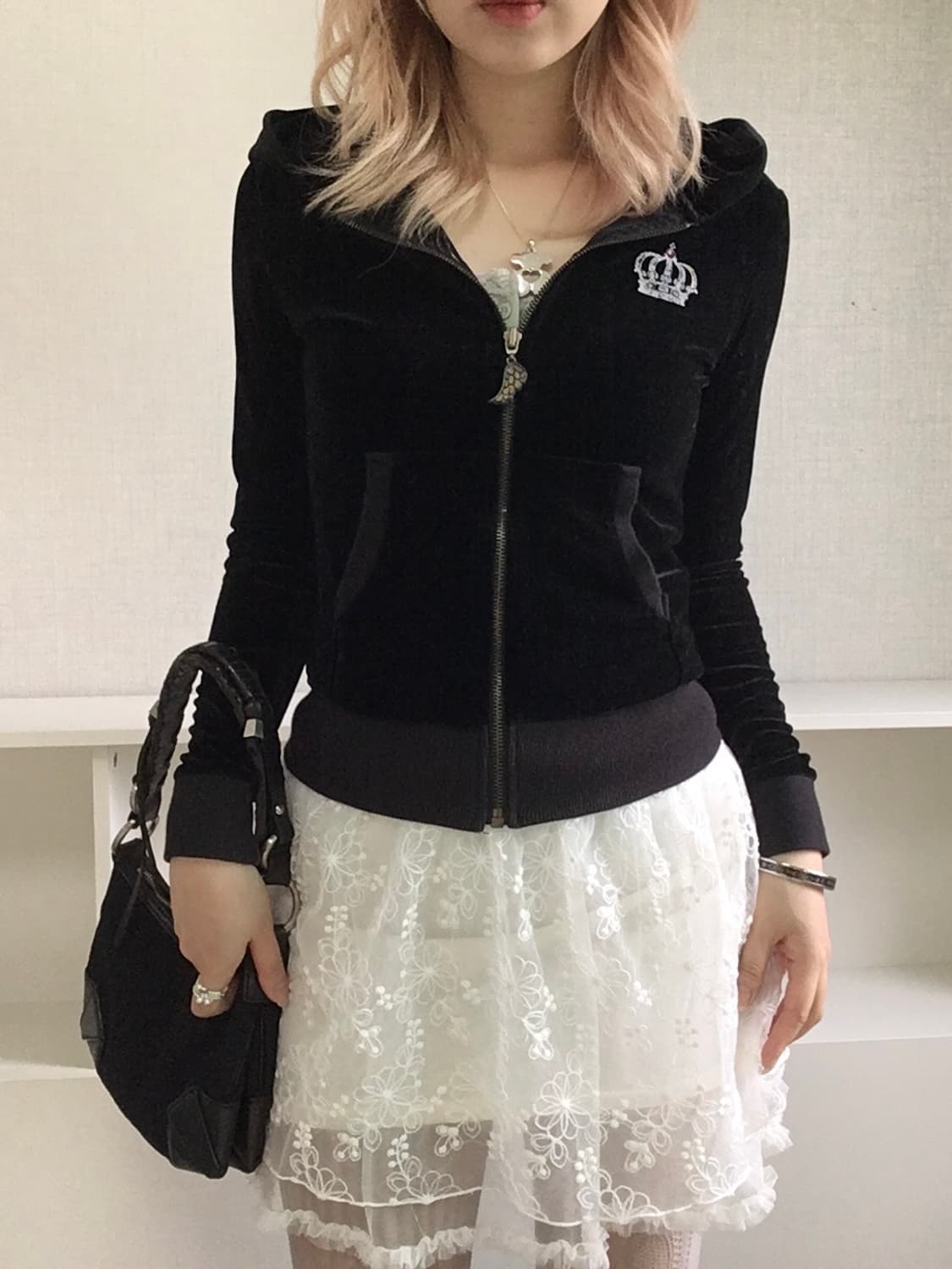 jpn vintage princess black velour hood z 상품이미지7