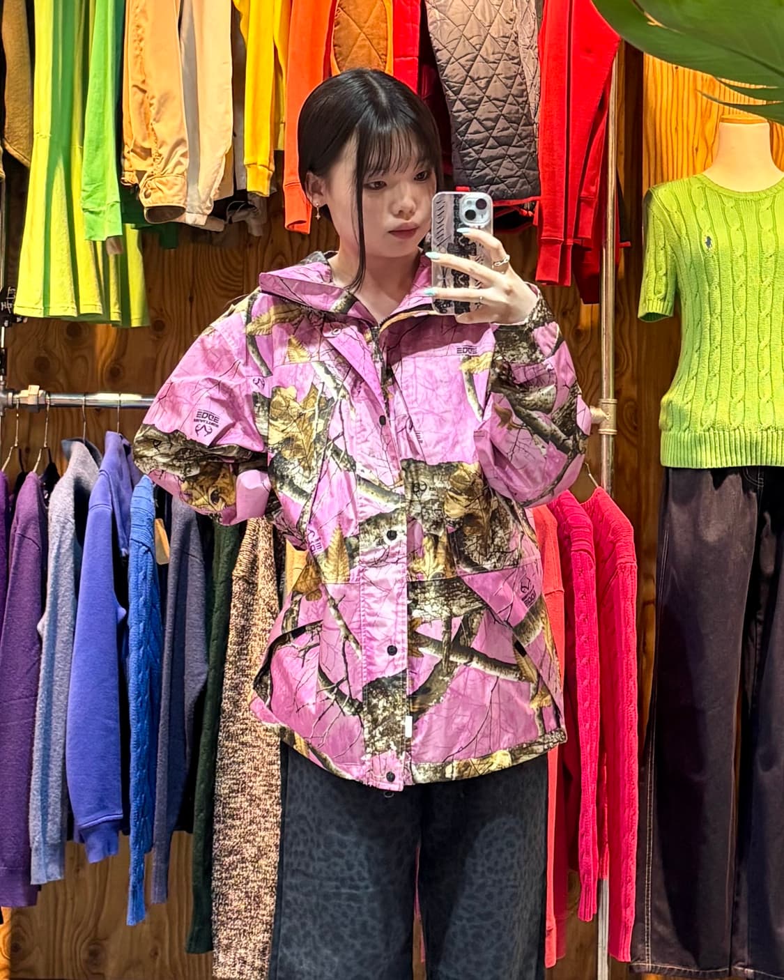 S Fetch 패치선데이 리얼트리 핑크 나일론 후드 자켓 상품이미지2