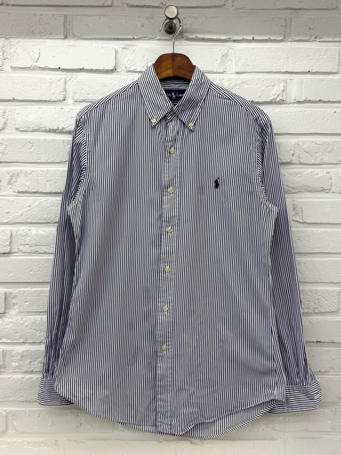 폴로 블루 화이트 스트라이프 셔츠 상품이미지3