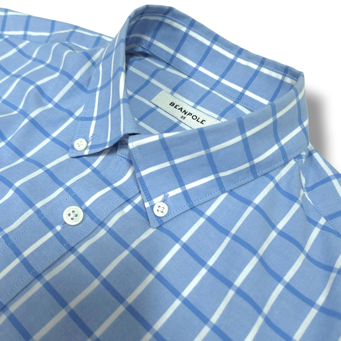 [95] 빈폴 스카이블루 체크 버튼다운 코튼 긴팔셔츠 상품이미지7