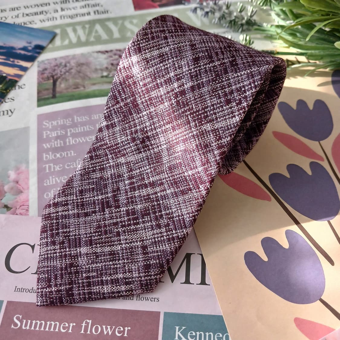 기라로쉬 퍼플 텍스처 패턴 슬림 넥타이 8cm A+등급 A18988
 상품이미지2