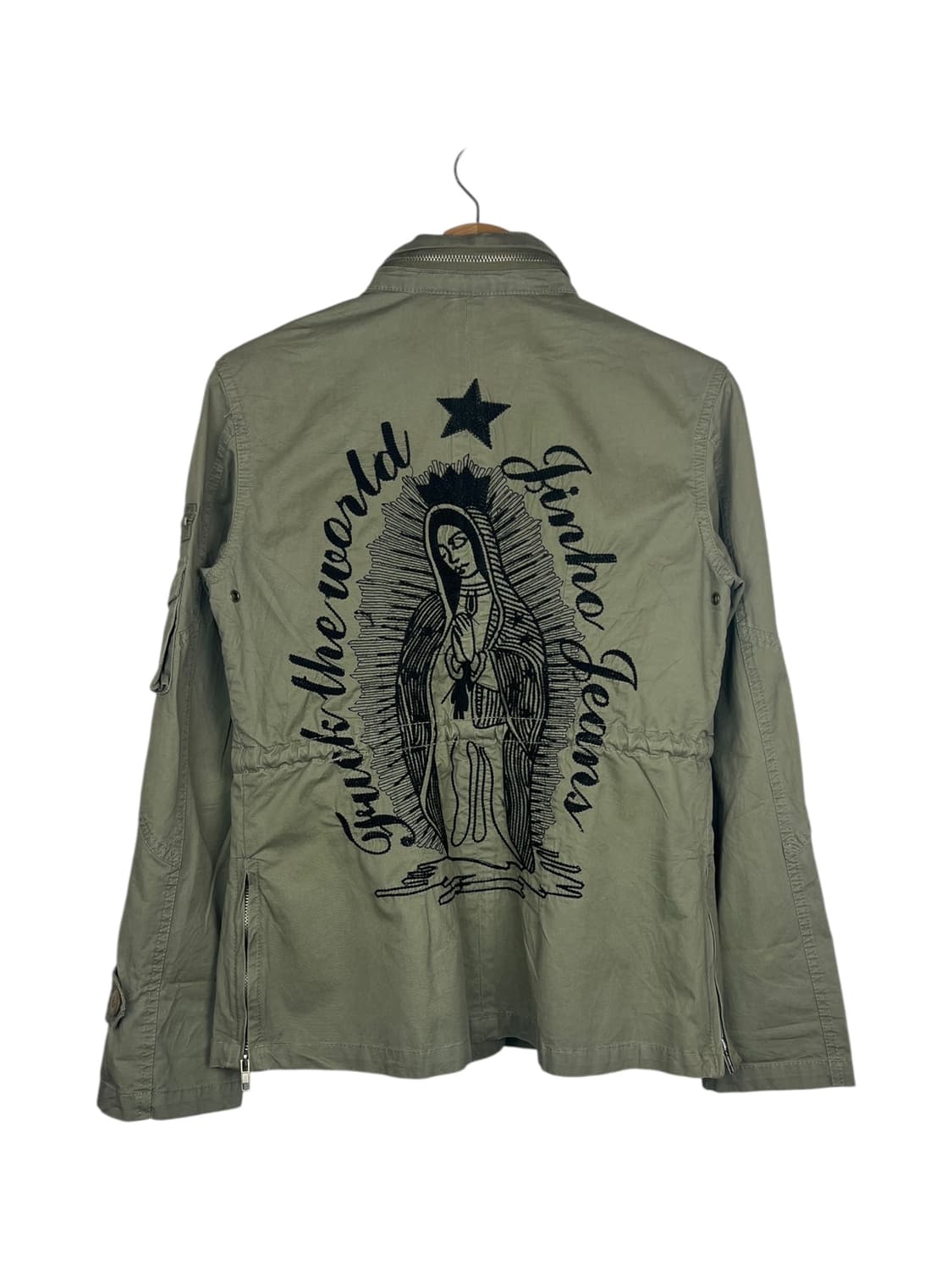 밀리터리 카키 성모마리아 자수 디테일 야상 자켓 M 상품이미지1