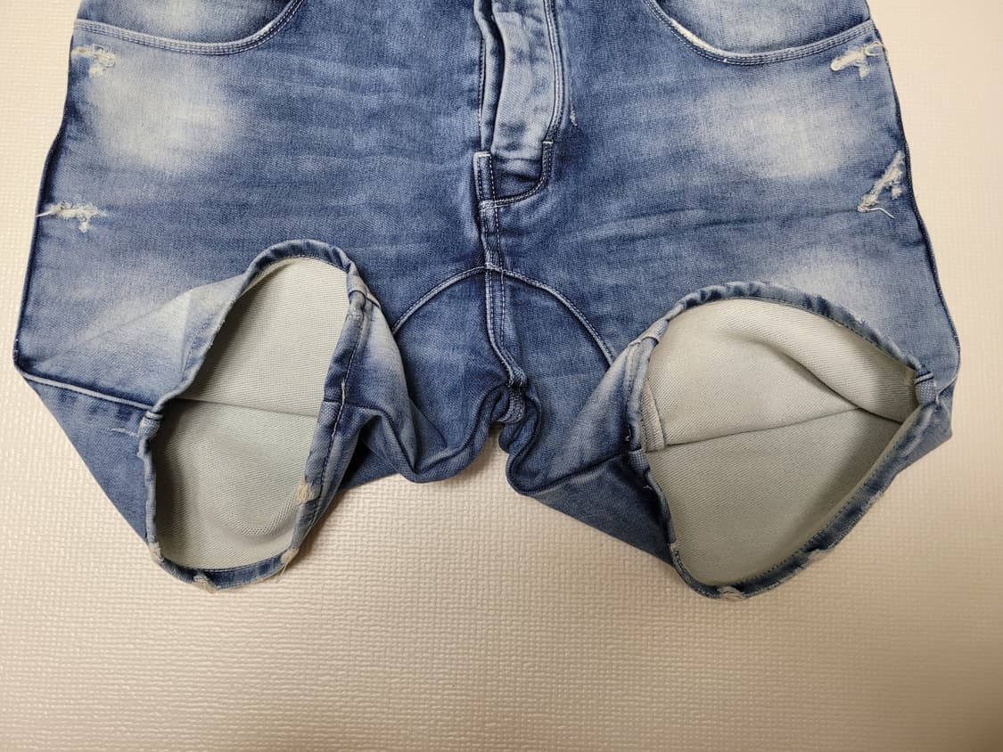 자라맨 ZARAMAN 남자 니트조직 청 반바지 34 블루 상품이미지8