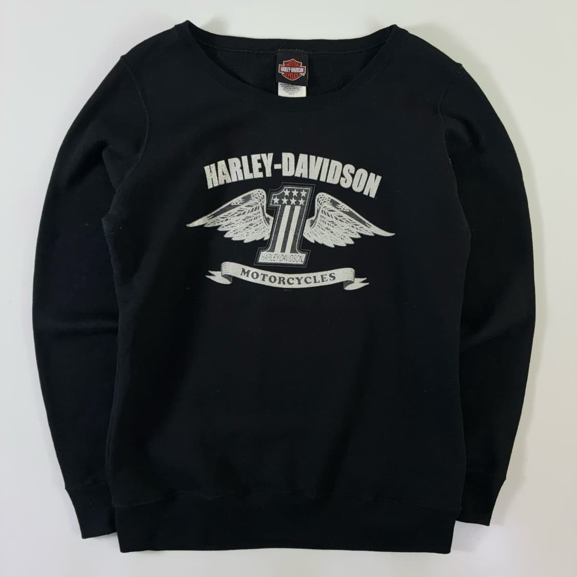 Harley-davidson  할리 데이비슨 레터맨 백로고 블랙 맨투맨  상품이미지1