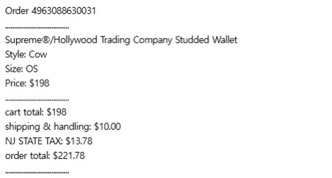 Supreme x HTC  Studded wallet cow 송치 상품이미지6