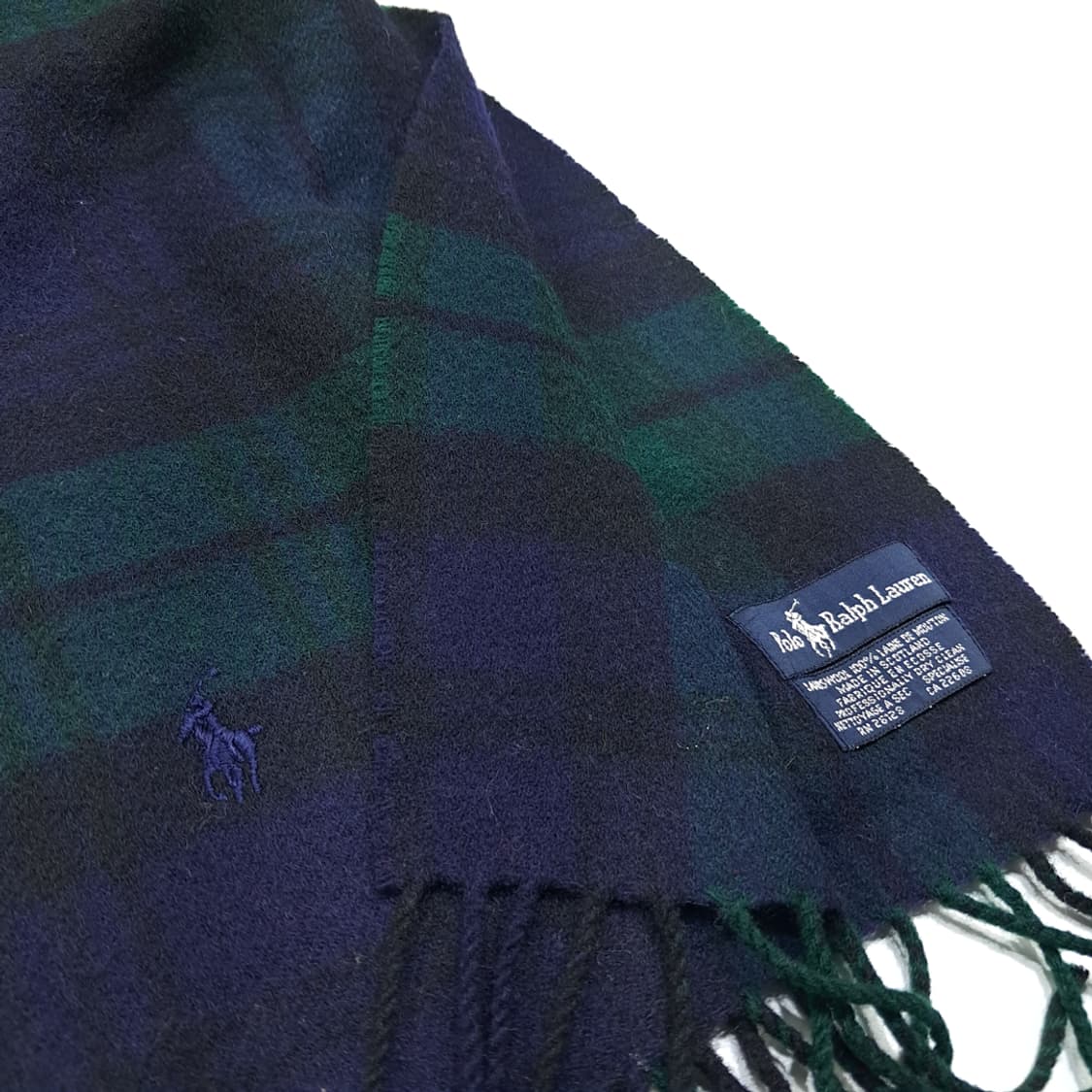 MX464 폴로 스코틀랜드판 램스울 블랙와치타탄 머플러 목도리 상품이미지6