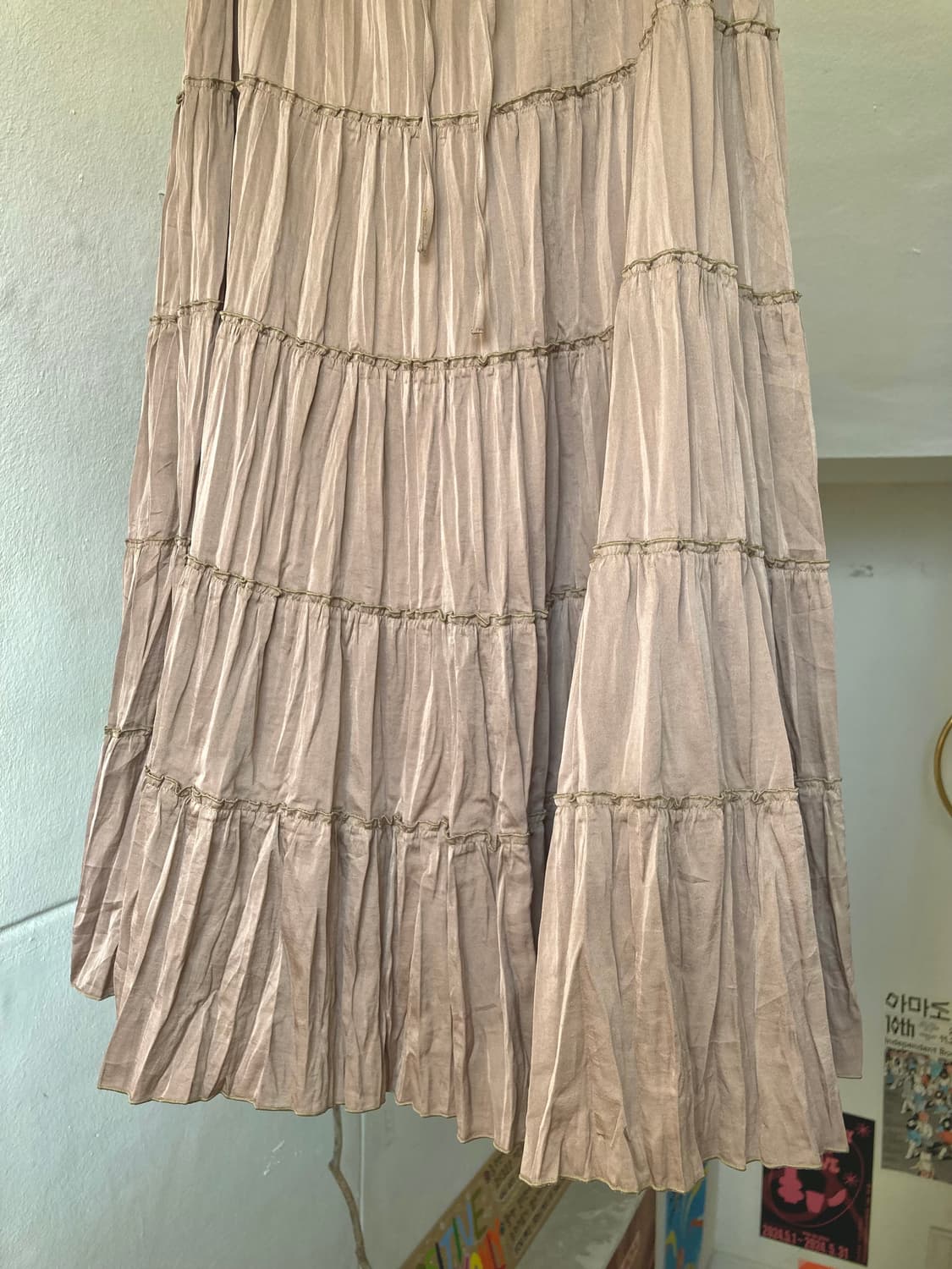 에스닉 캉캉 플리츠 롱 스커트 상품이미지3