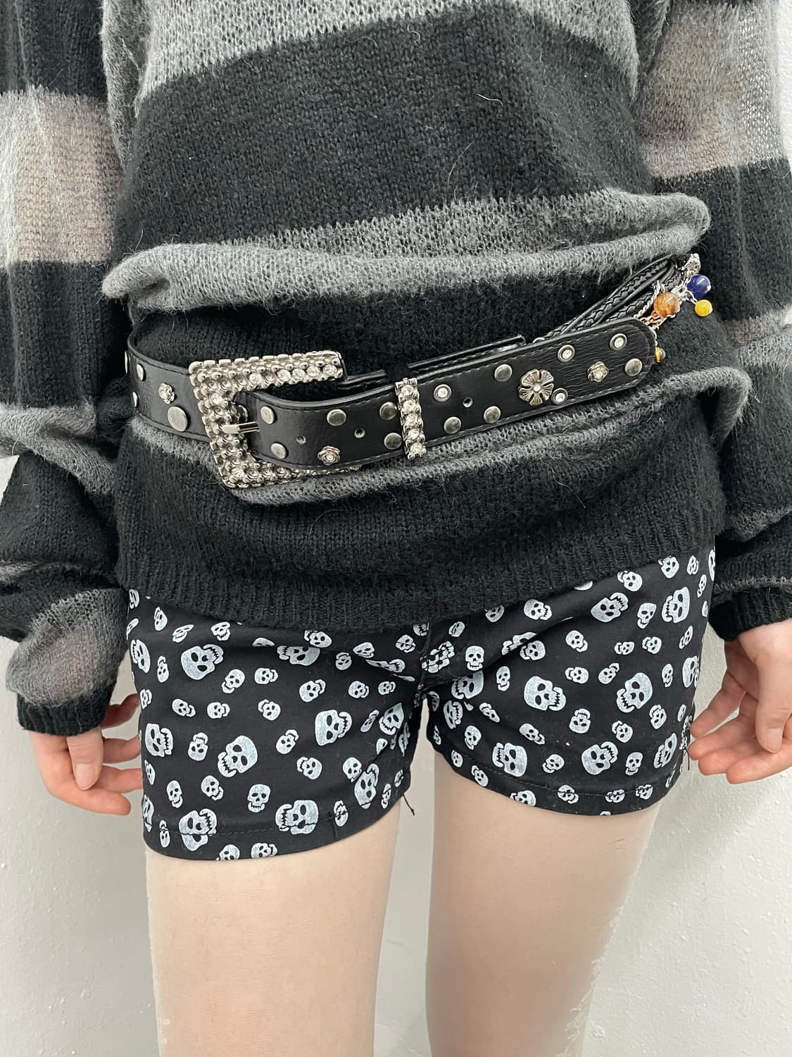 블랙페어리 레이어드 큐빅 스터드 버클 벨트 상품이미지2