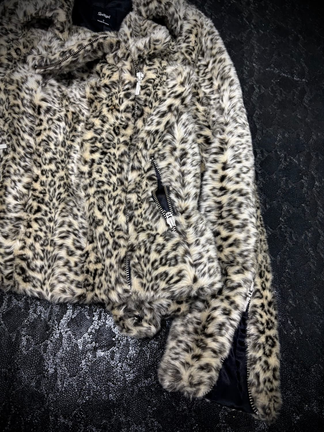 Y2K&Gyaru Mood Leopard Fleece Rider Side 상품이미지2