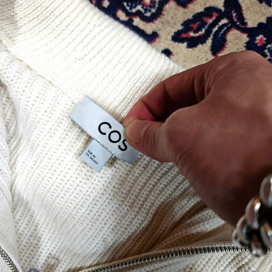 코스(COS) 울 혼방 스트라이프 니트 하프집업  상품이미지5