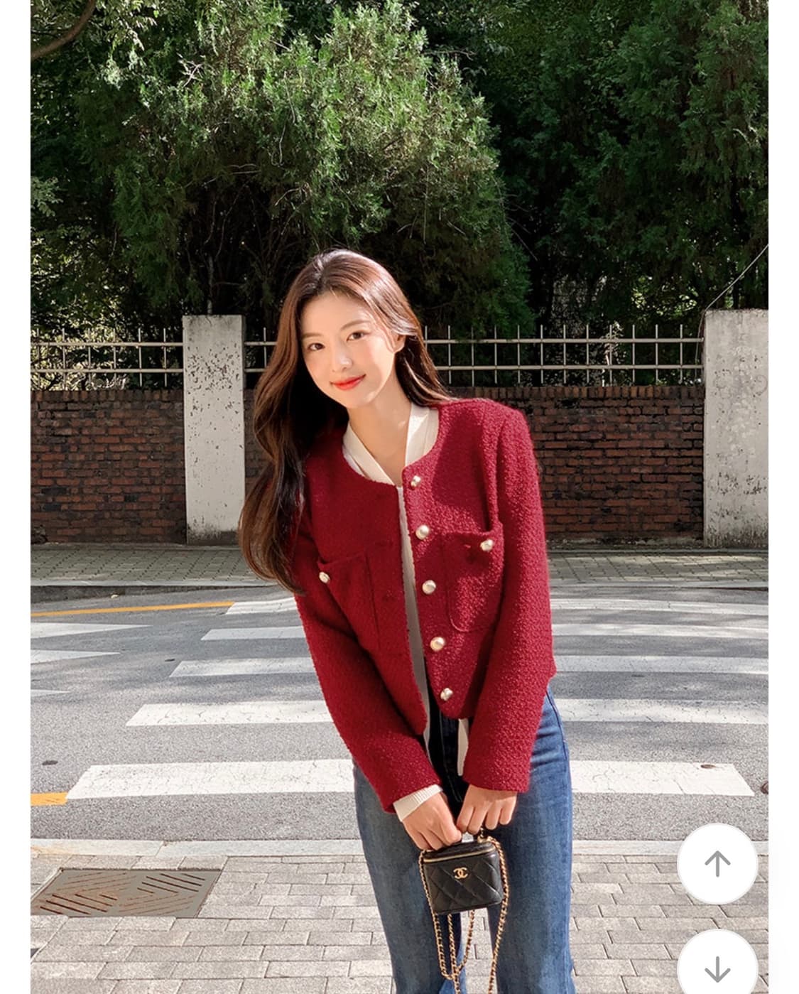아뜨랑스 트위드 자켓 레드 (새상품)에이블리 상품이미지1
