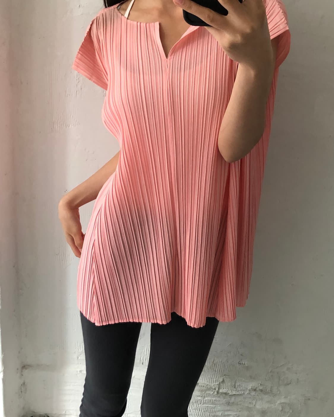 Pleats Please 플리츠플리즈 핑크 컬러 플리츠 슬리브리스 상품이미지2